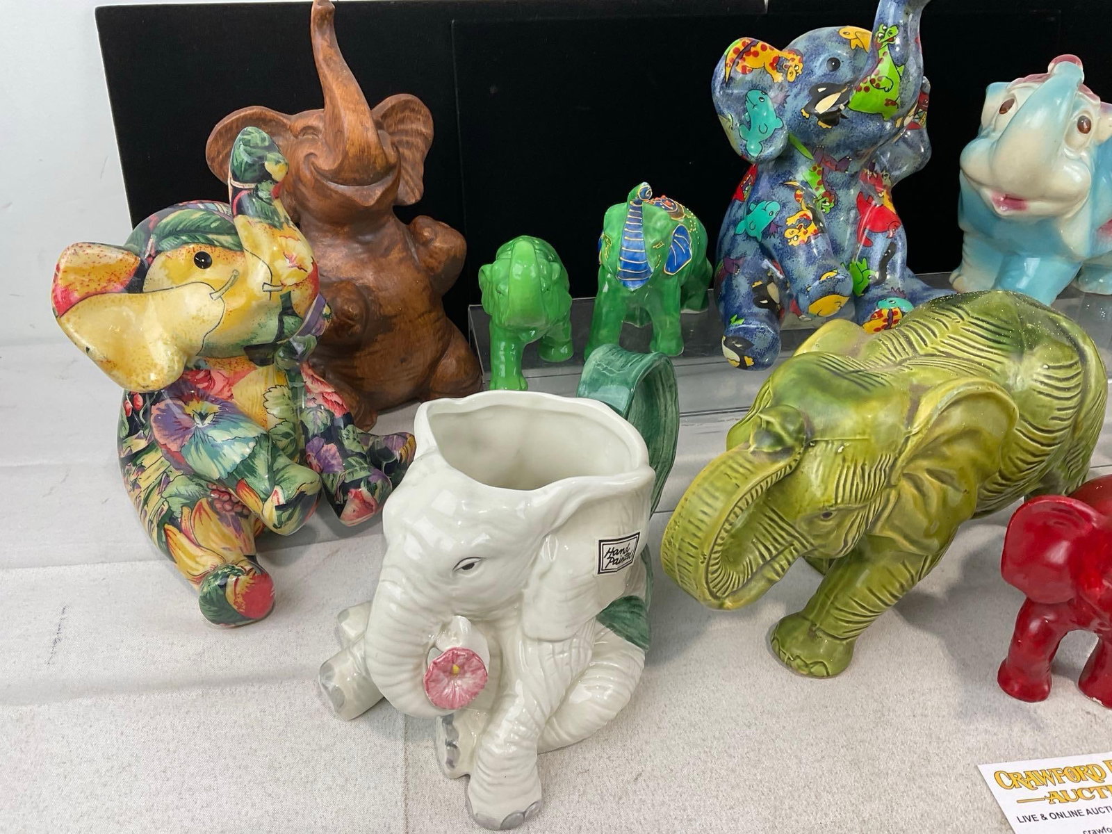 12 Handpainted/Glazed Elephant Pieces, Ceramic Planters, Fitz & Floyd Teapot & more - 2