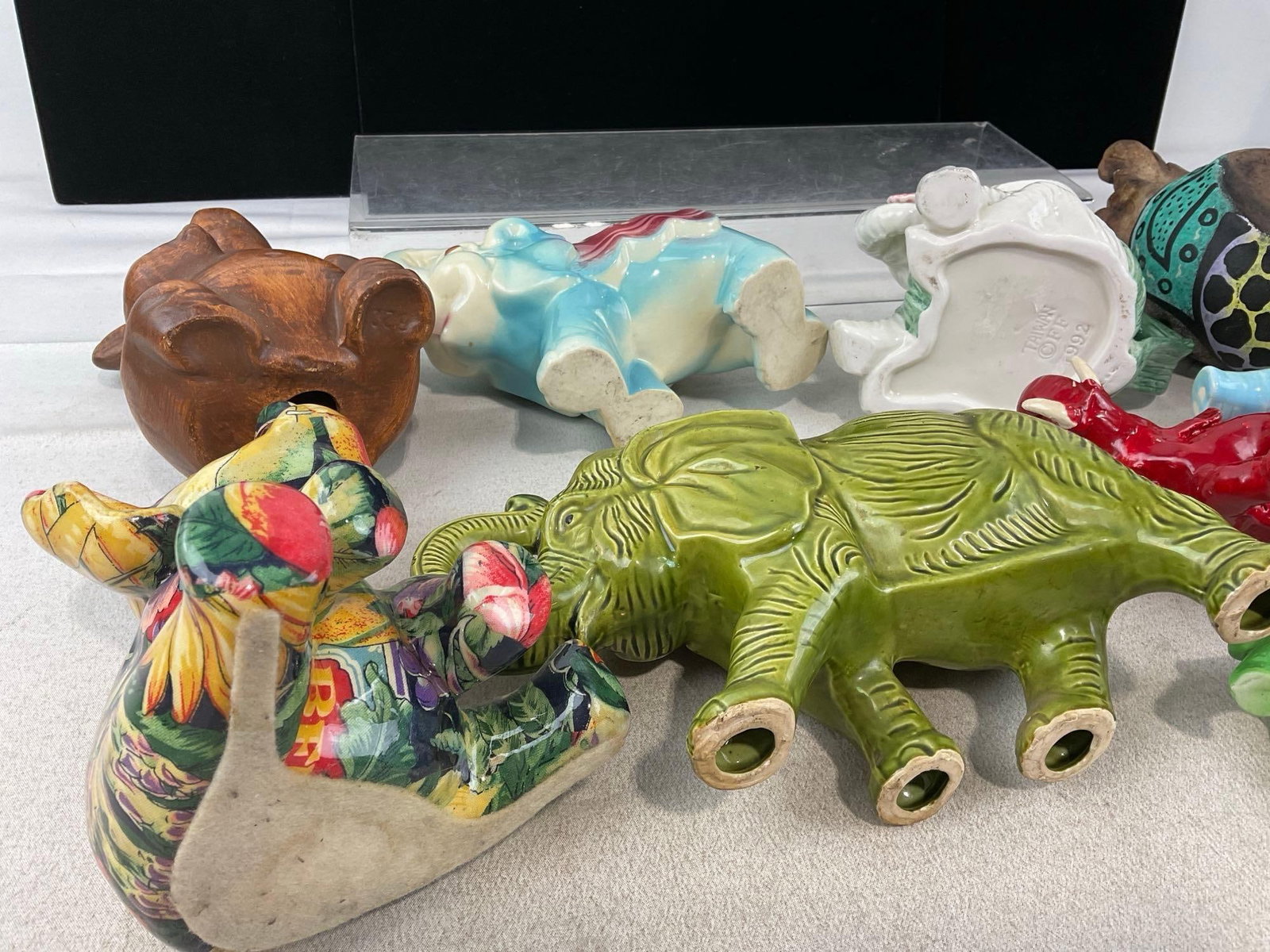12 Handpainted/Glazed Elephant Pieces, Ceramic Planters, Fitz & Floyd Teapot & more - 5