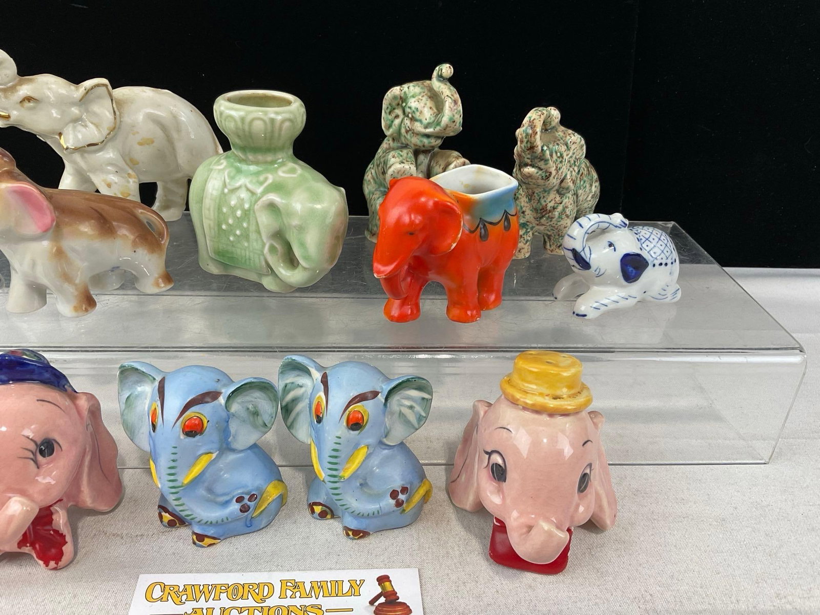 12 Hand Painted/Glazed Ceramic & Porcelain Elephant Pieces, Japan, Thai, Taiwan & more - 3