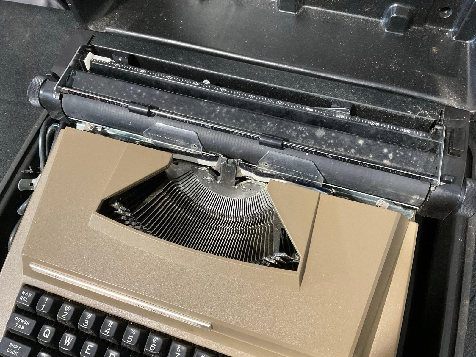 Vintage Portable Electric Typewriter, Sears Roebuck & co The Graduate model 161.53581 w/plastic c... - 3