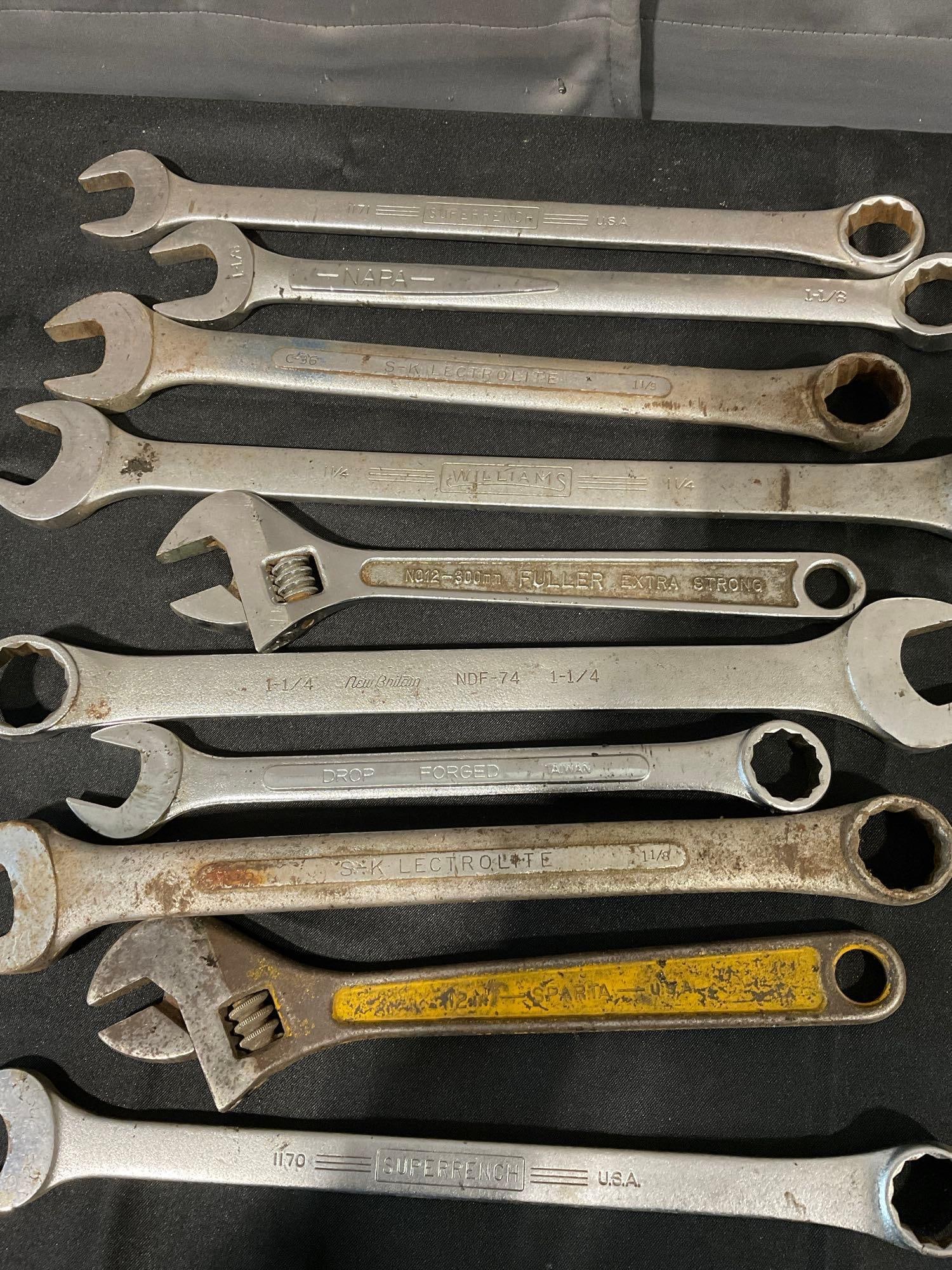Variety of 19 Crescent & Combo Wrenches, Napa, Williams, Diamalloy, New Britain, Fuller & more - 3