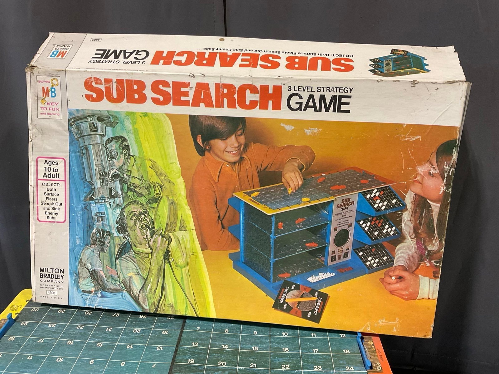 Vintage 1973 Milton-Bradley Sub Search 3-Level Strategy Game, in original box - 2