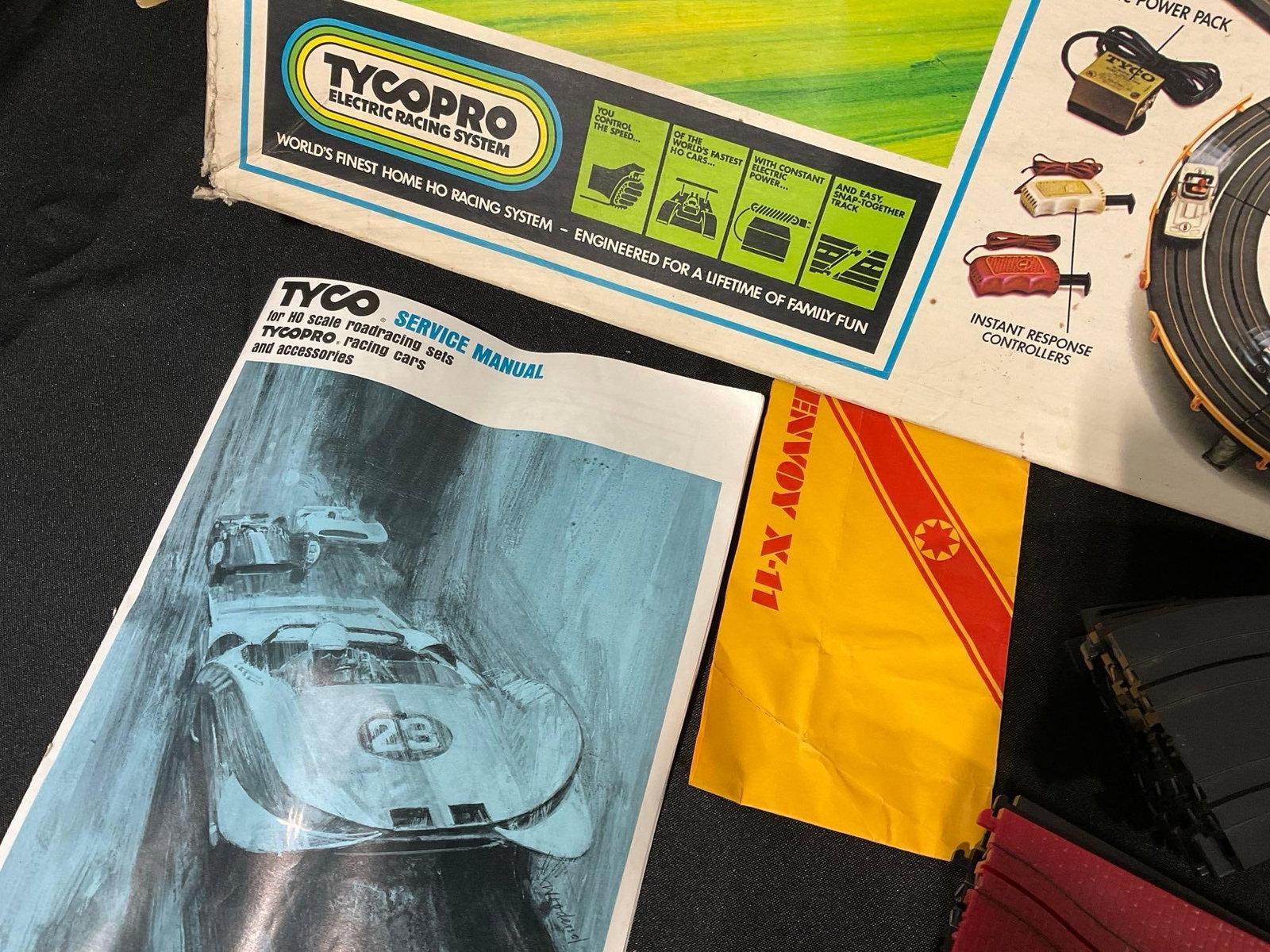 TycoPro International Pro Racing Track Slot Cars, w/original box, transformer, track, manual & more - 2