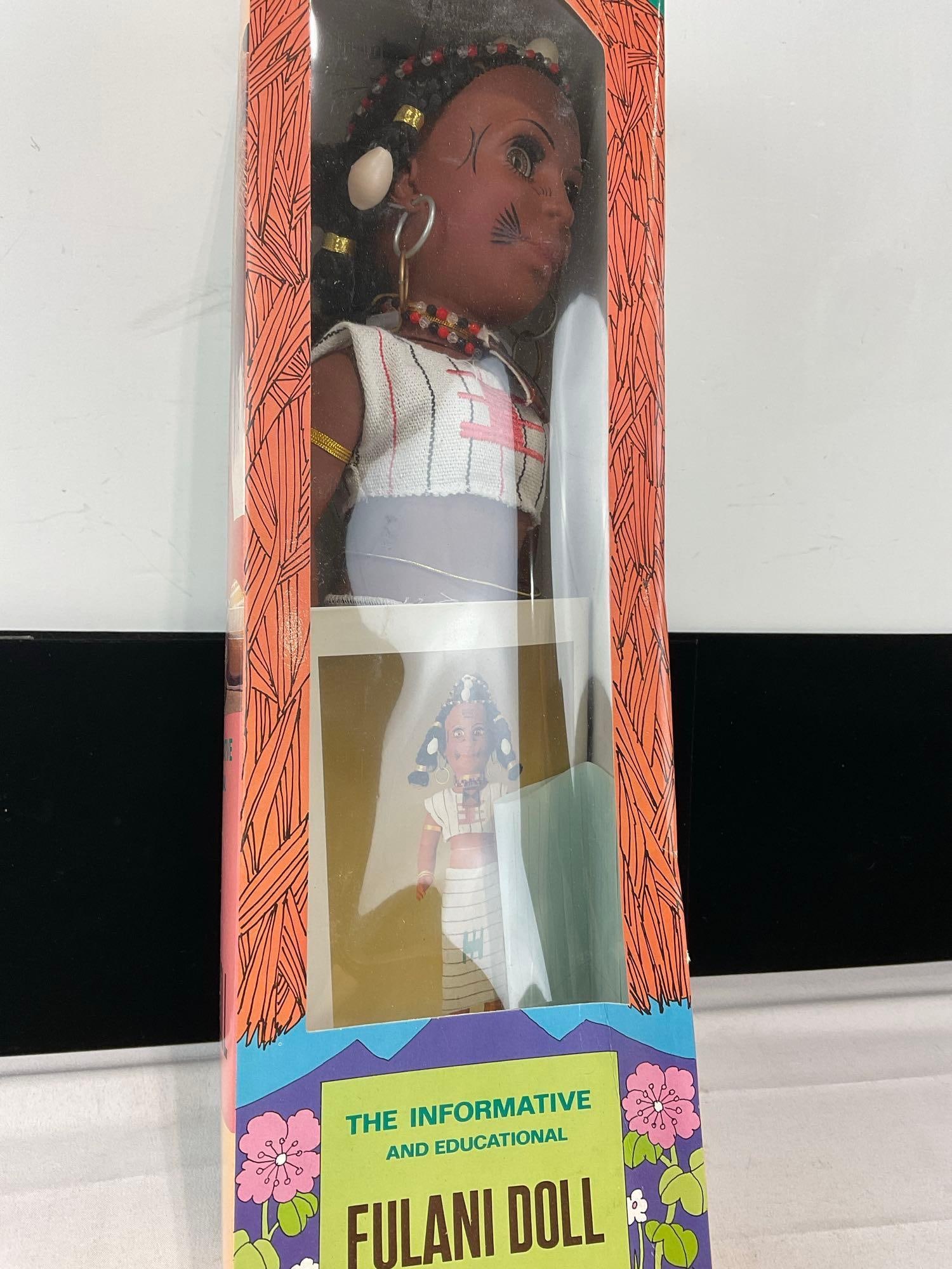 Vintage 1986 Informative & Educational Fulani Doll, by Intl. Tribal Doll Inc. 17 inch doll - 2