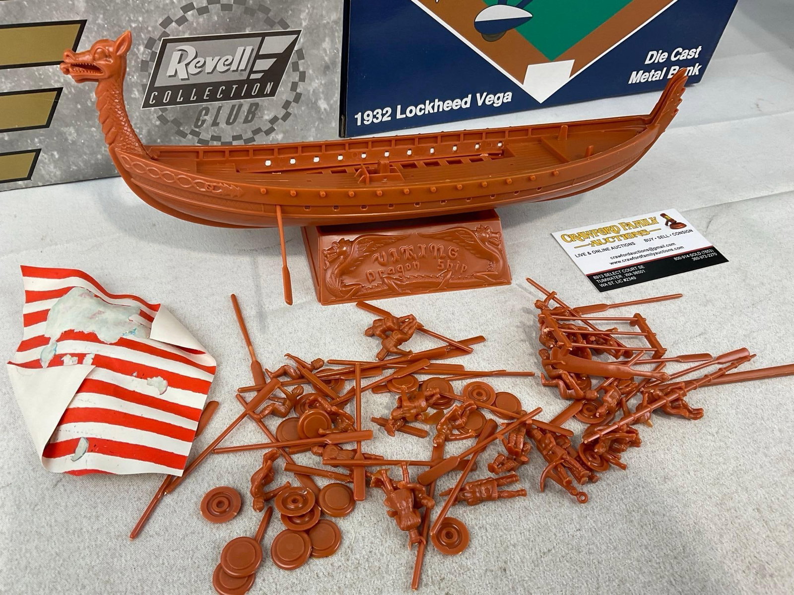 Revell 1997 Ford T-bird w/COA, Reggie Jackson Plane Coin Bank, Bosun Boats & Model Dragon Boat - 2