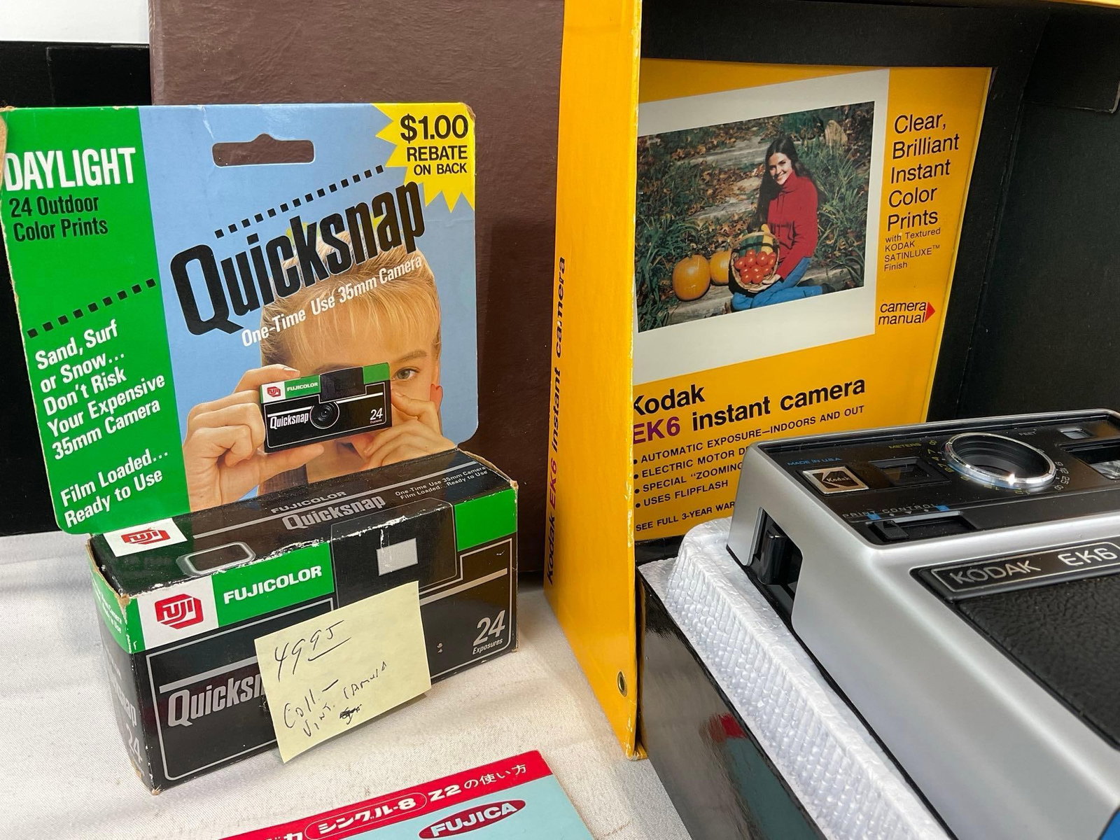 Kodak EK6 Instant Camera, Film Reels, Album of Vintage Vinyl, Photography Acces. Quicksnap Camera - 3