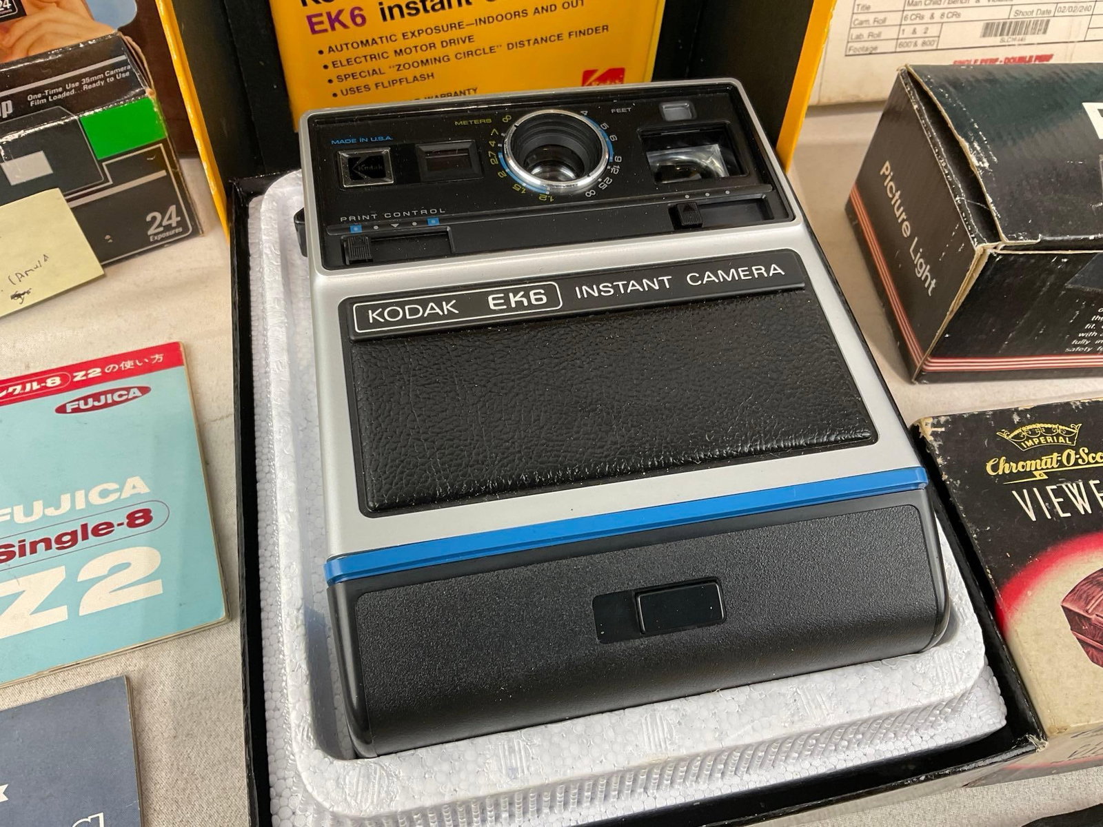 Kodak EK6 Instant Camera, Film Reels, Album of Vintage Vinyl, Photography Acces. Quicksnap Camera - 4
