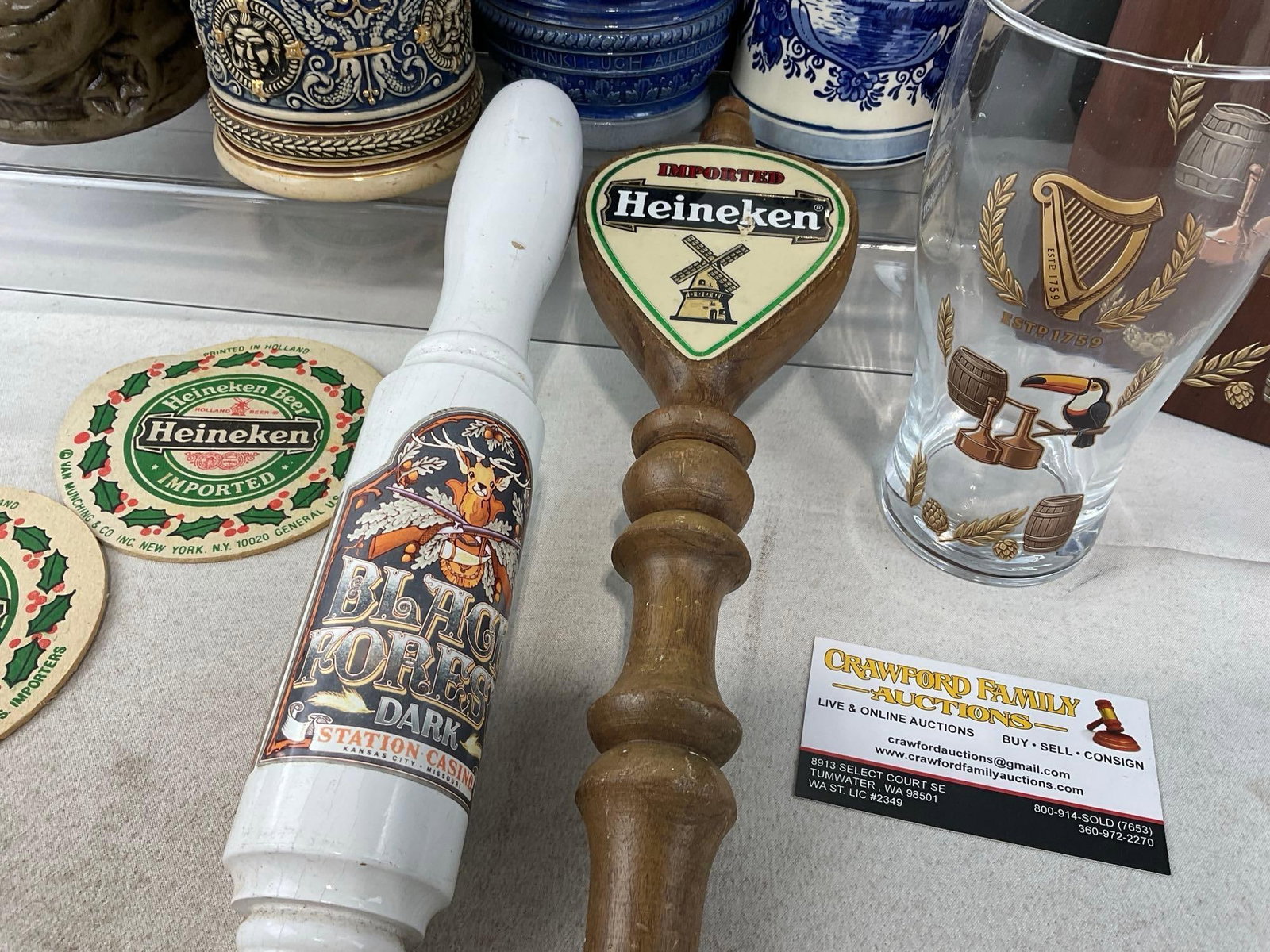 Heineken & Black Forest Beer Pulls, Mugs & German Steins, Guinness estd 1759 Heritage Glass 20 oz - 2