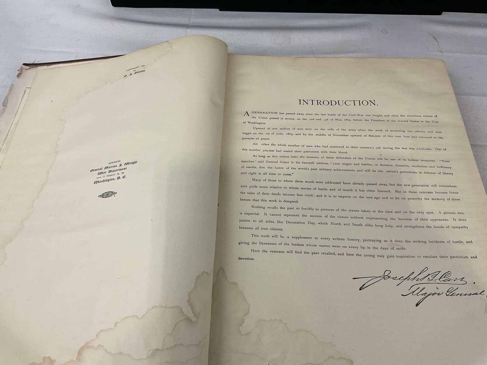 Antique Book, Portfolio of War & Nation.. by General Marcus J. Wright, w/lovely etchings inside - 5