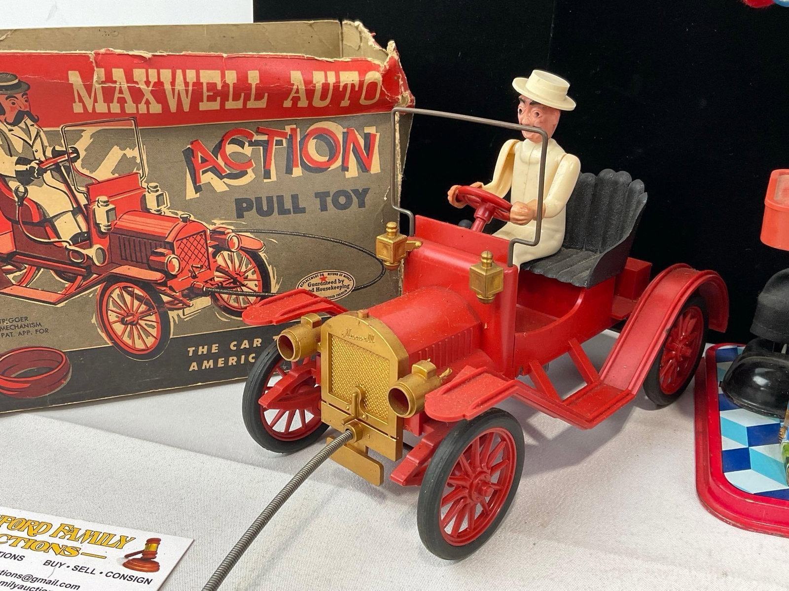 Revell Maxwell Auto Action Pull Toy, Bartender, Drinking Panda, & Tivvy Crow by Trustee Savings B... - 2