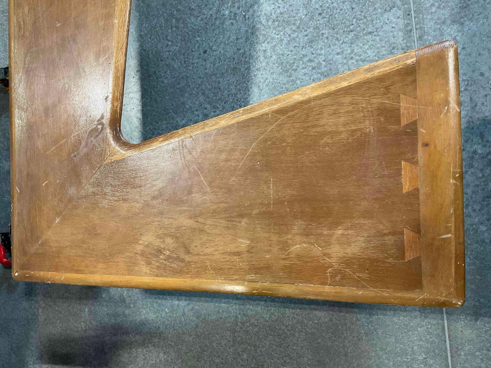 Vintage MCM Lane Acclaim Boomerang Walnut Wood L-Shaped Coffee Table. Fair Condition. - 4