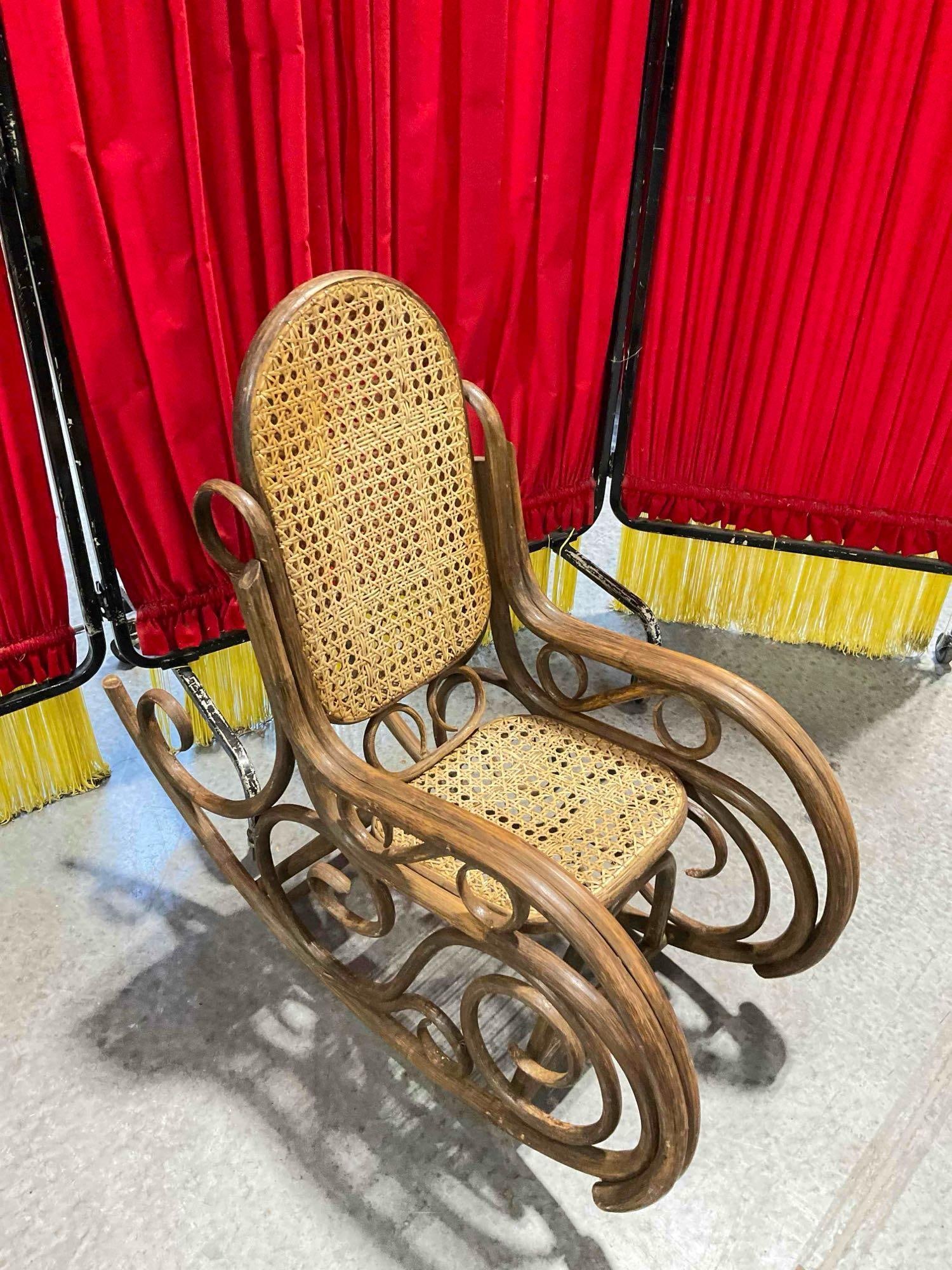 Vintage Thonet Style Bentwood Cane Back Child or Doll's Rocking Chair. Good Condition. See pics. - 3