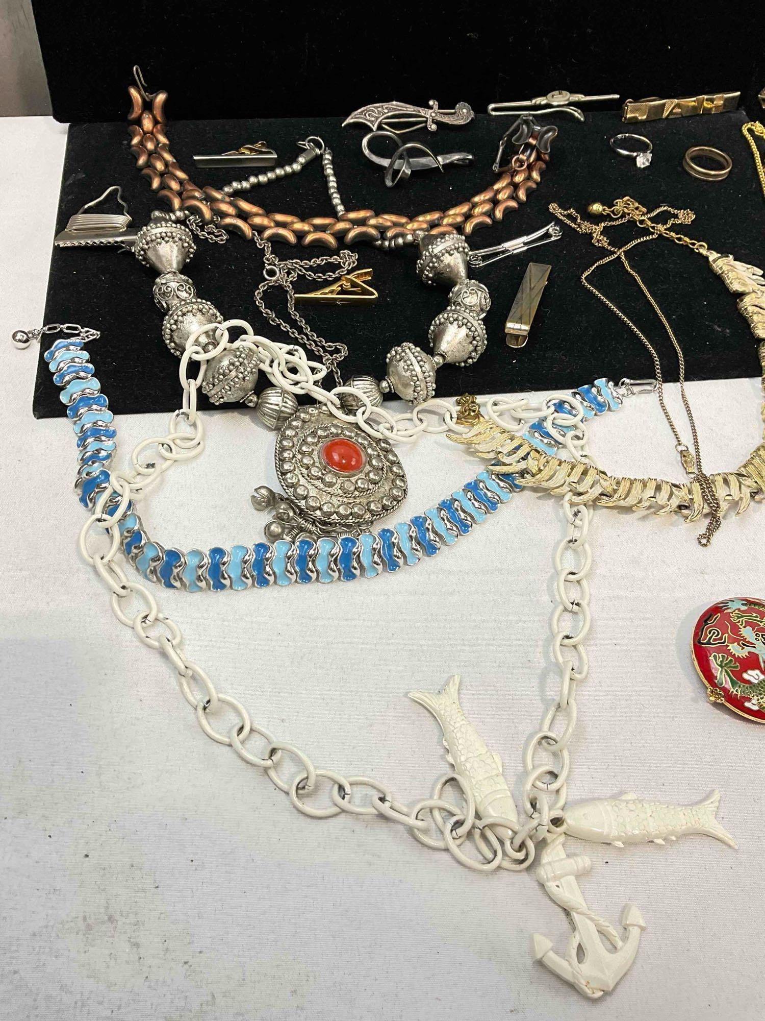 Large Selection Of assorted Jewelry, incl. Necklaces, rings, Tie tacks. see pics - 2