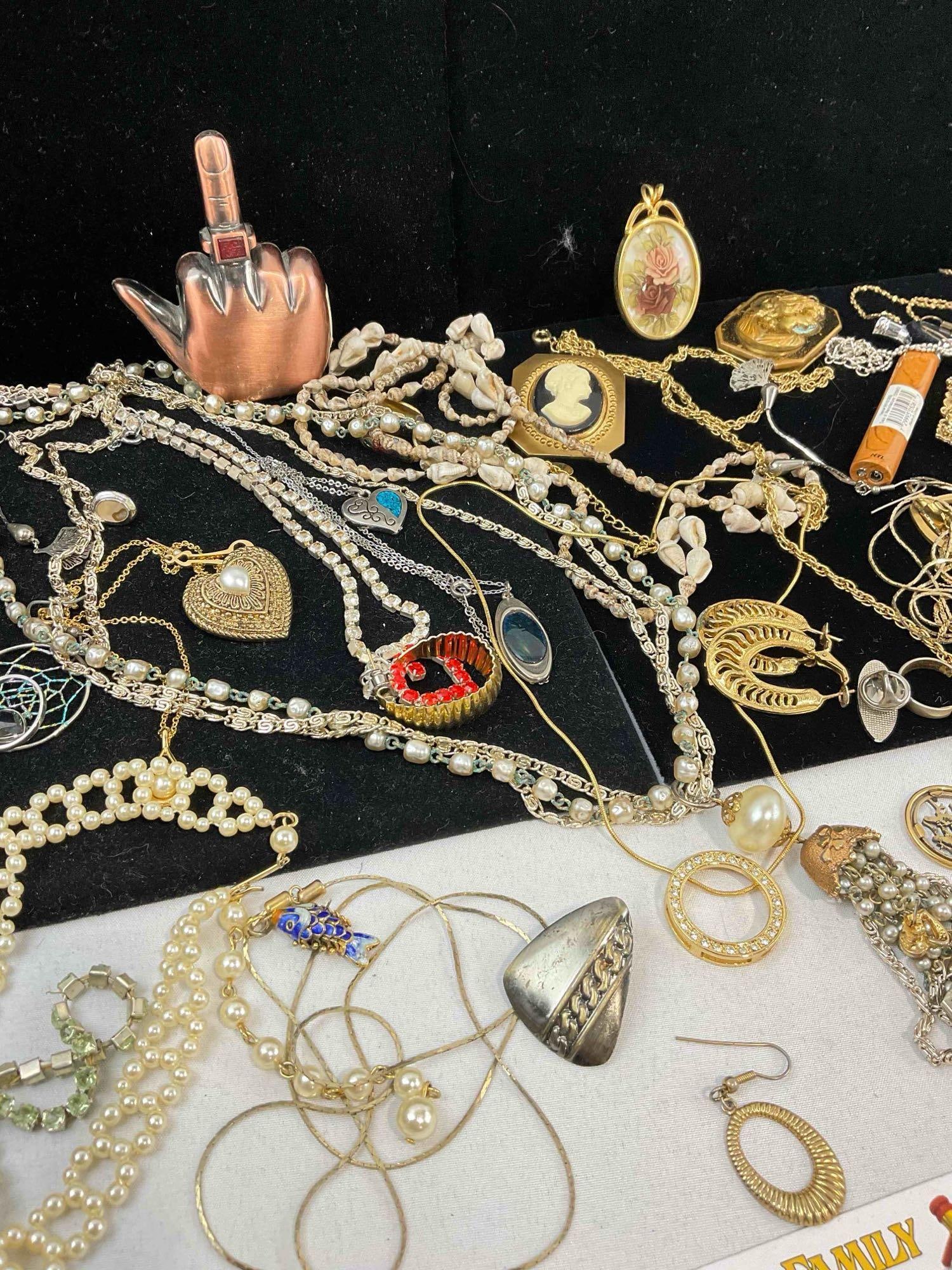 Large Treasure Trove collection of Vintage assortment of mixed jewelry Some Mid Century See pics - 4