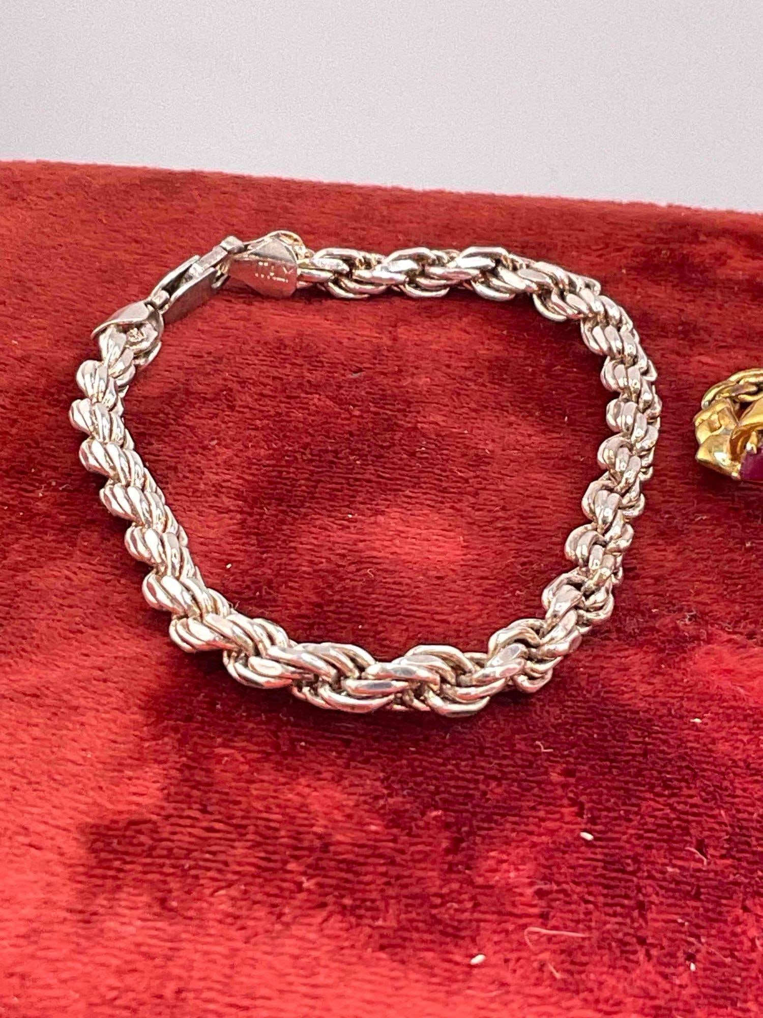 3x Sterling silver bracelets, 1x Vermeil (Gold Plated Sterling), 1x NA w/ mini bear fetish - 2