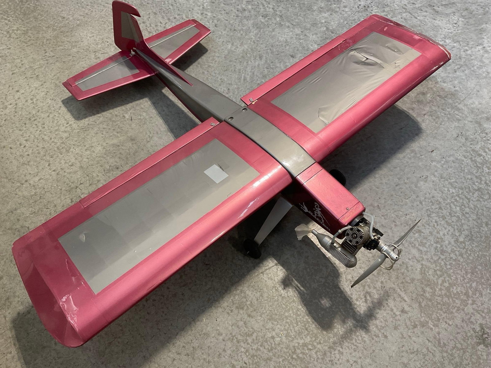 Rapier Purple & Grey Balsa RC Airplane w/RC Motor, MVVS .61 Glow Engine? 15x56x26 inches - 4