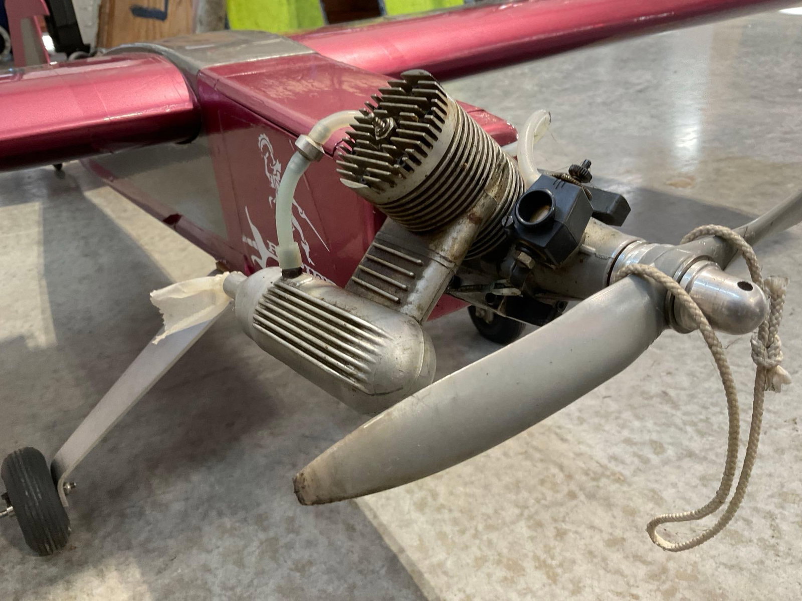 Rapier Purple & Grey Balsa RC Airplane w/RC Motor, MVVS .61 Glow Engine? 15x56x26 inches - 5