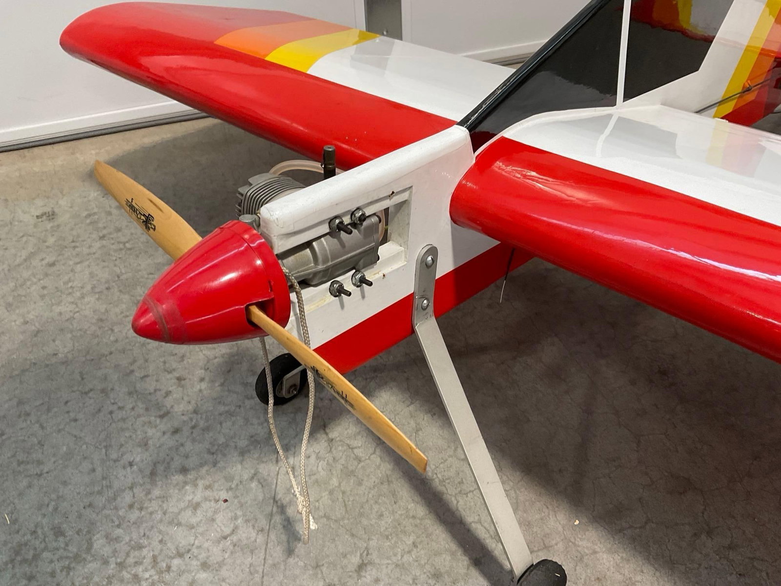 Vintage RC Airplane Morris The Knife Kit, Bright Orange/White & Red Finish w/OS FX .46 Glow Engine - 2
