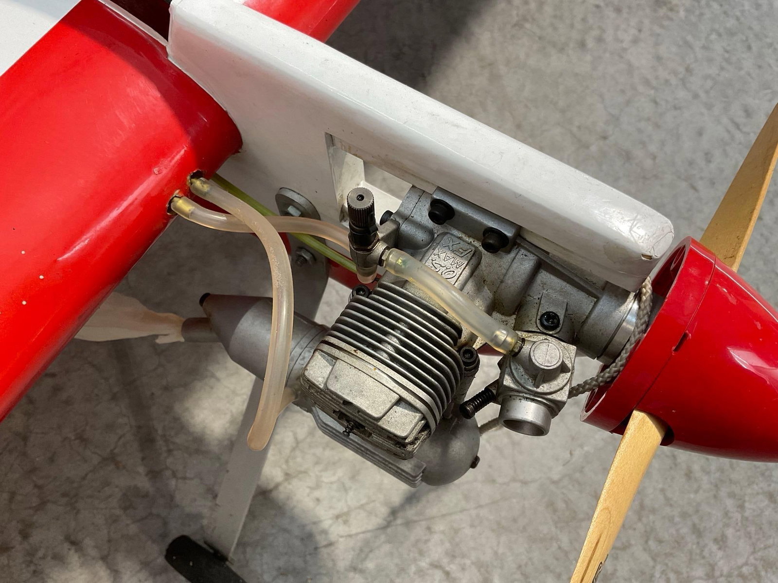Vintage RC Airplane Morris The Knife Kit, Bright Orange/White & Red Finish w/OS FX .46 Glow Engine - 4