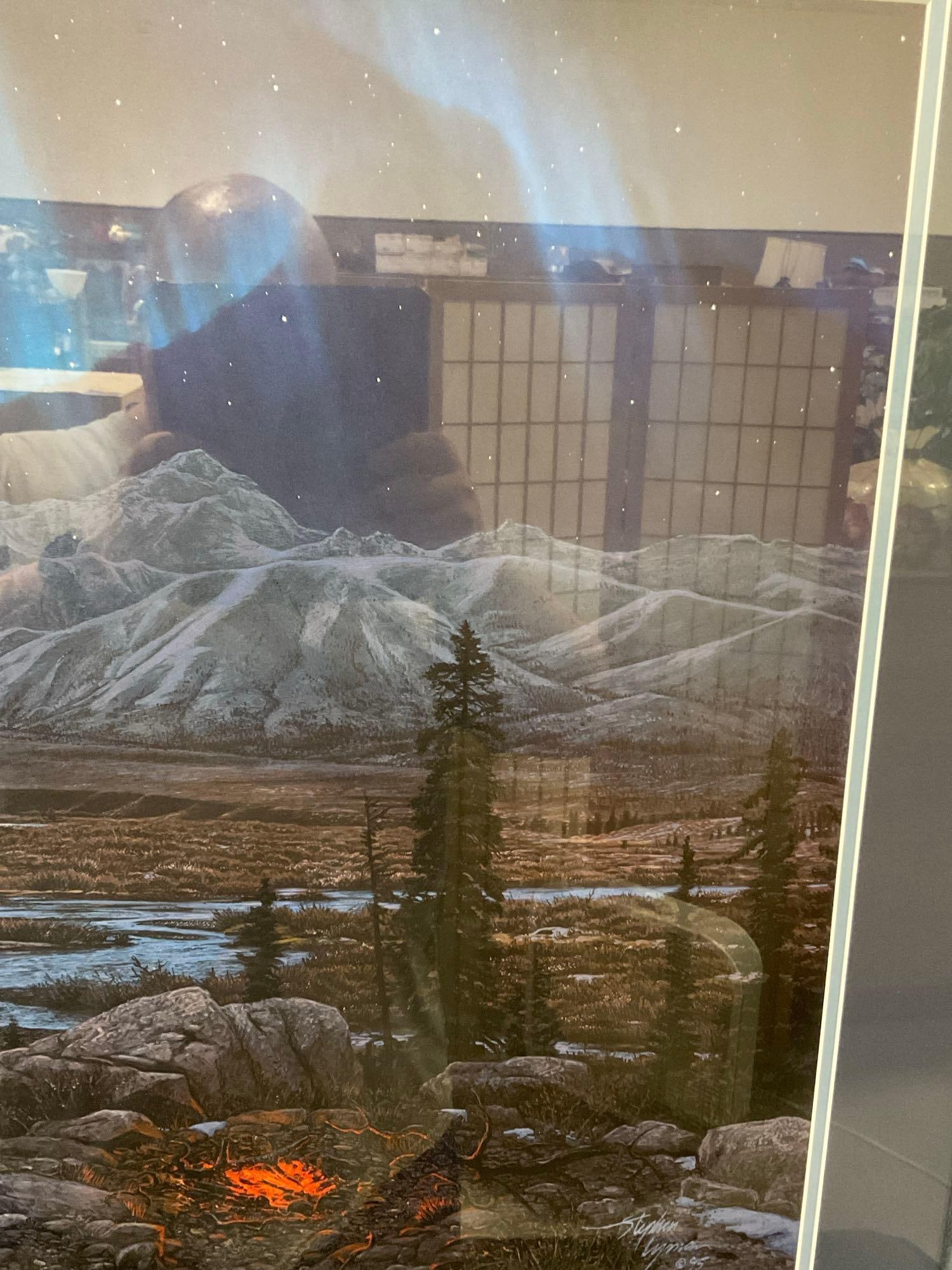 Framed Signed & #d 3492/8500 Lithograph titled Midnight Fire by Stephen Lyman, 29x40 inches - 5