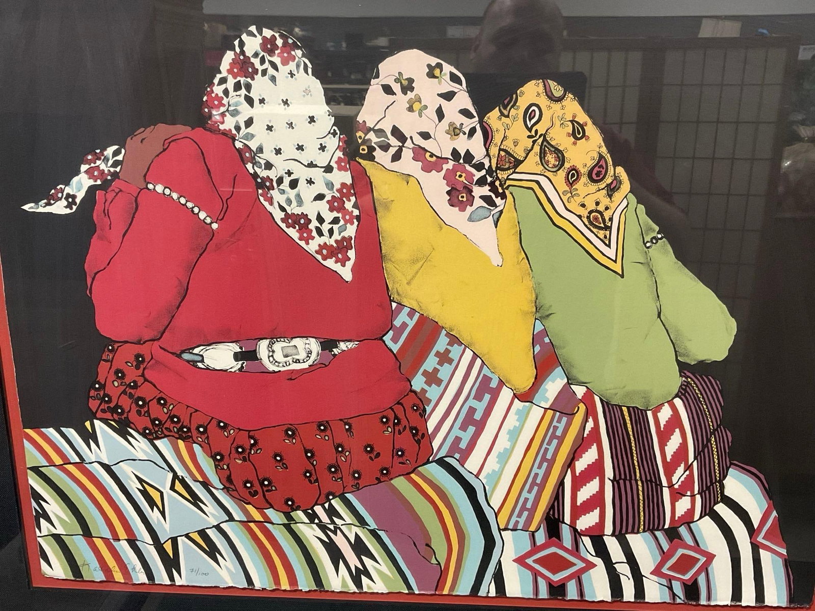 Framed Signed & #d 71/100 Lithograph titled Best Friends, by Katalin Ehling, 31h x 39w x 3d inches - 2