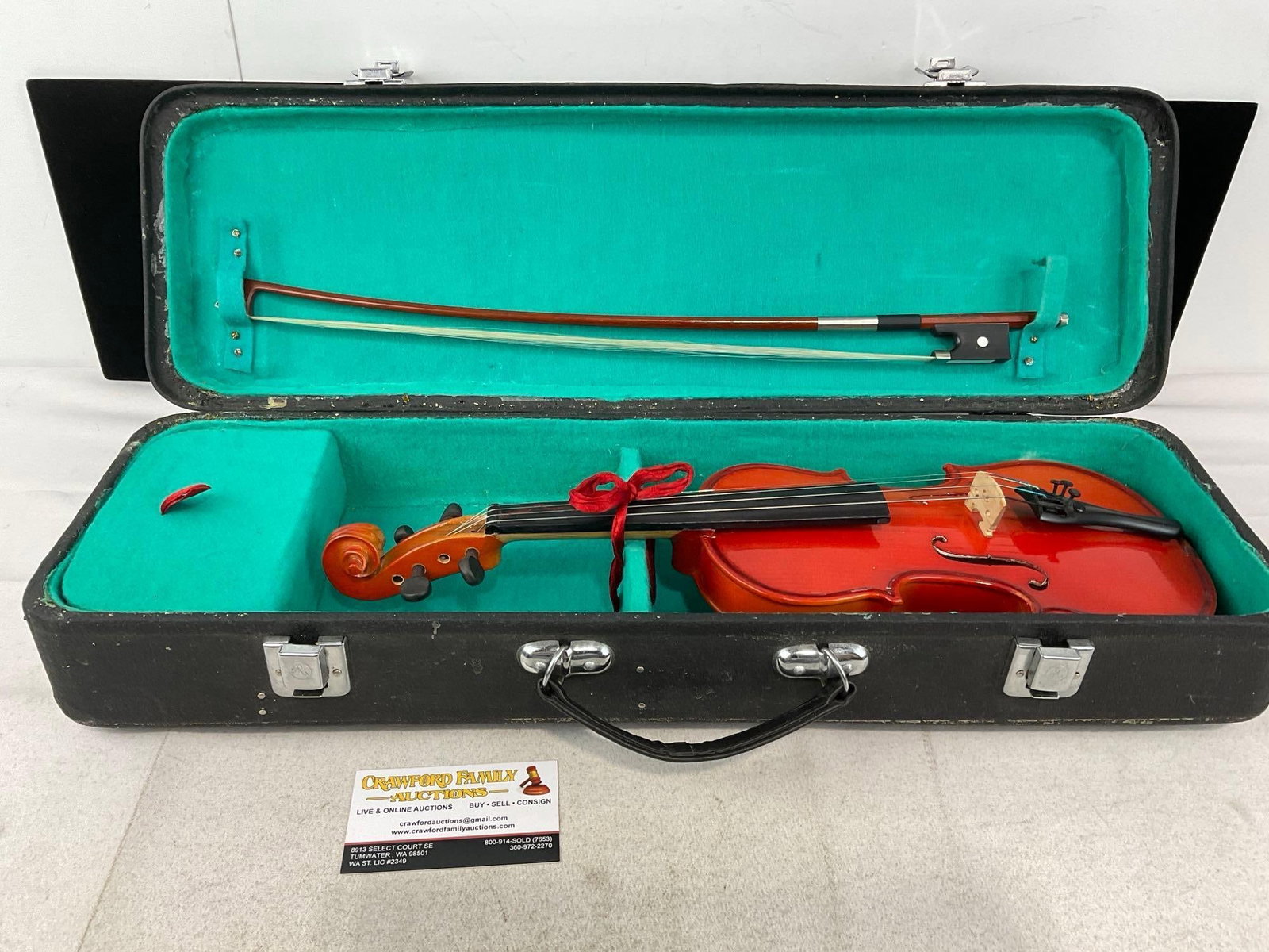 Vintage Student size likely 1/8 scale, Cremona Violin & Bow, w/case (1 of 8)