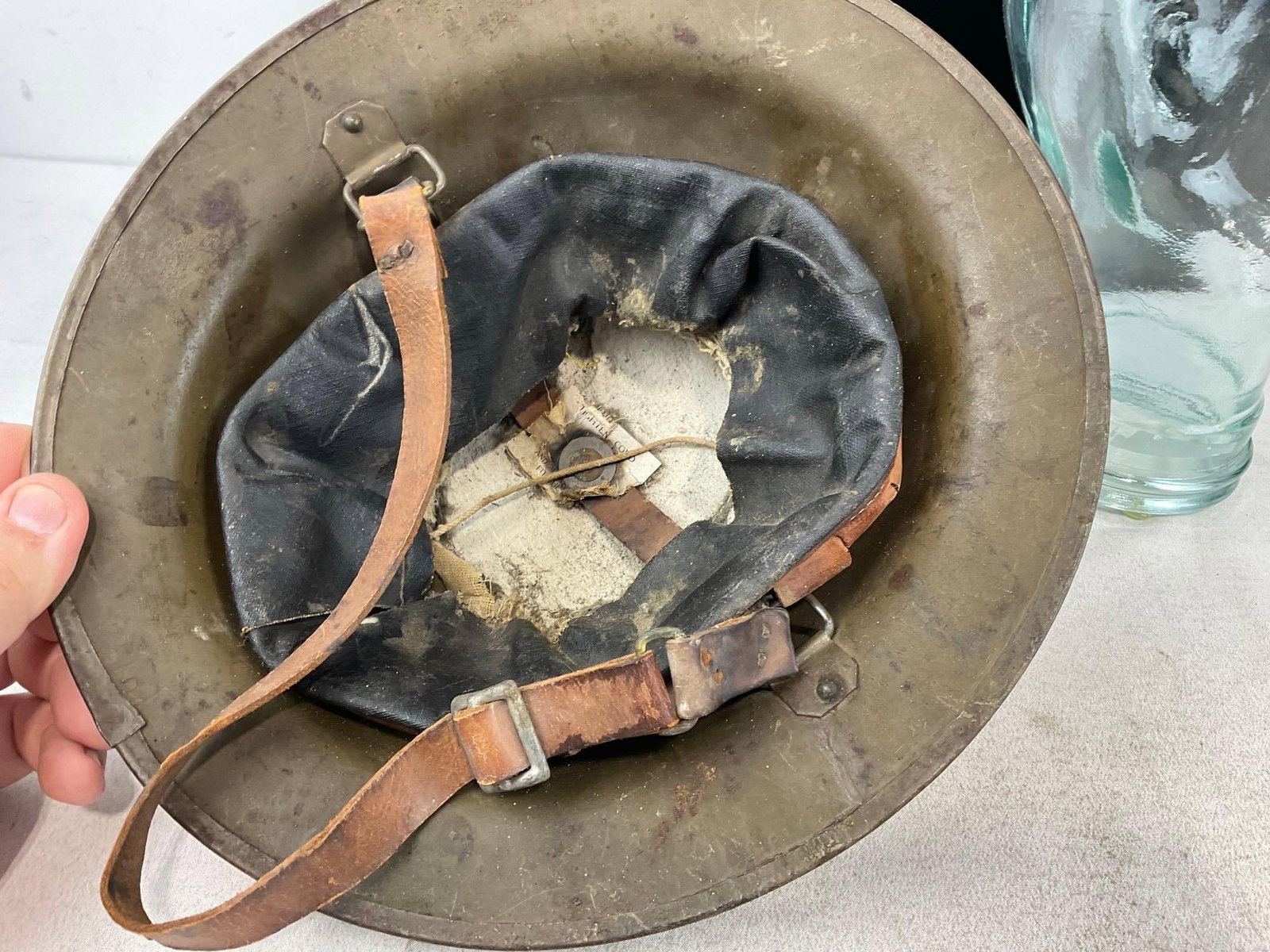 US WWI era M1917 Doughboy Steel Helmet, Insignia of 3rd Infantry Division, Rock of the Marne - 4