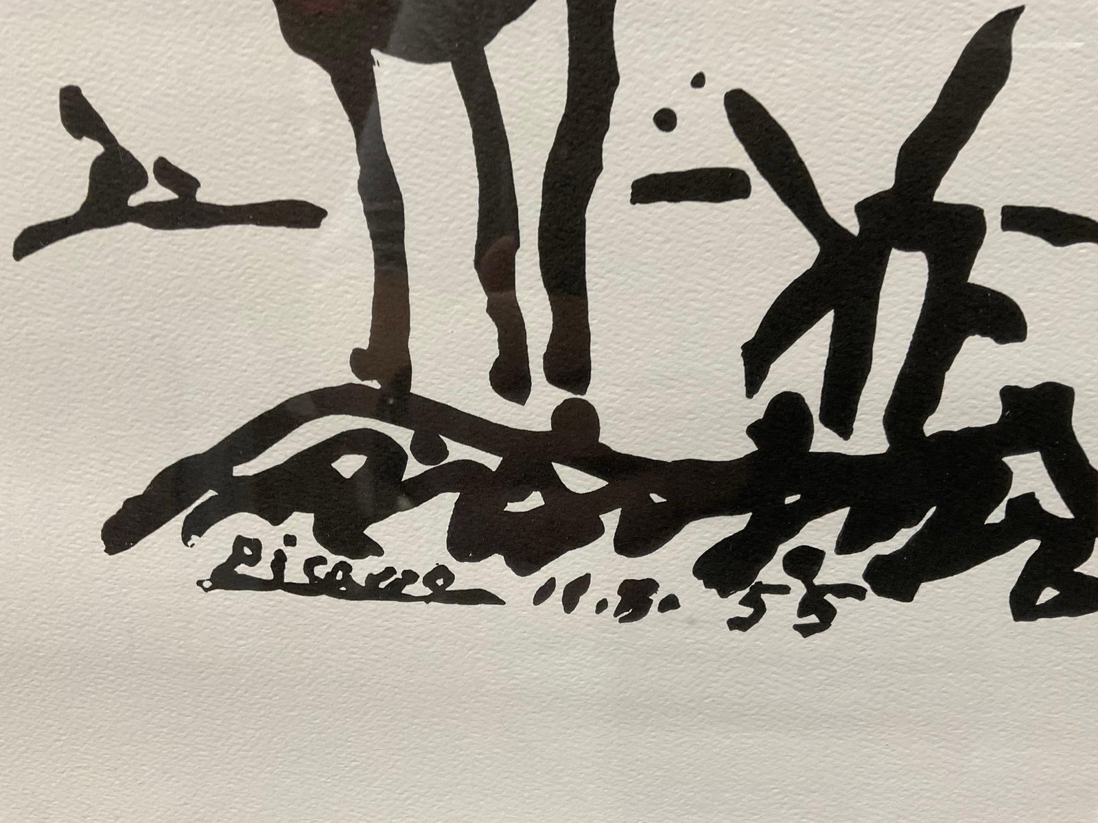 Iconic Ink Sketch Litho Print, Don Quixote by Pablo Picasso, 1995, 27x23 inches - 2
