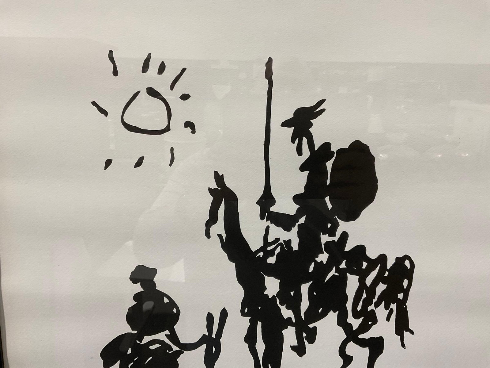 Iconic Ink Sketch Litho Print, Don Quixote by Pablo Picasso, 1995, 27x23 inches - 3