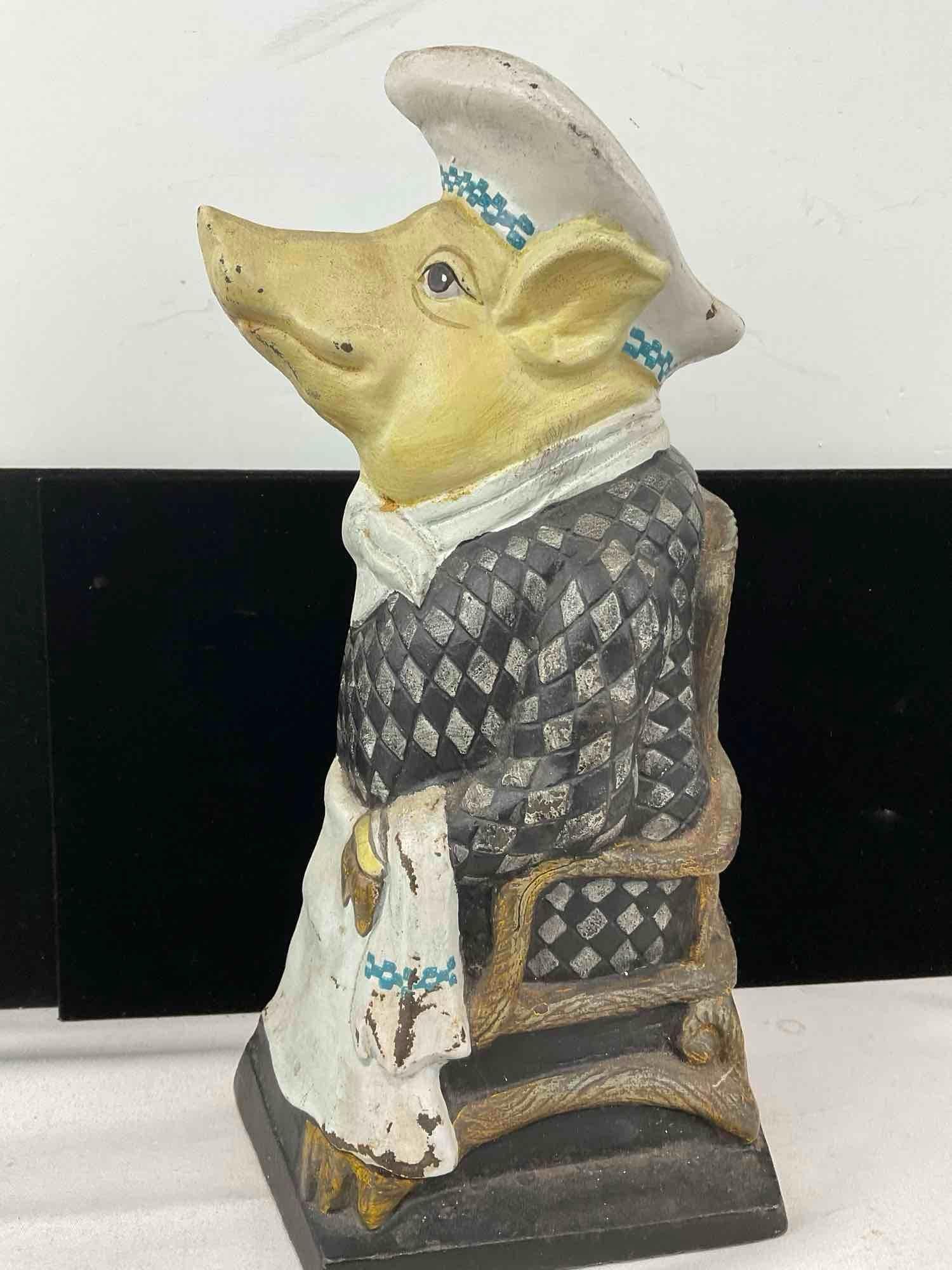 Department 56 Cast Iron Pig Figural Door Stop, 13x8x4 inches - 2