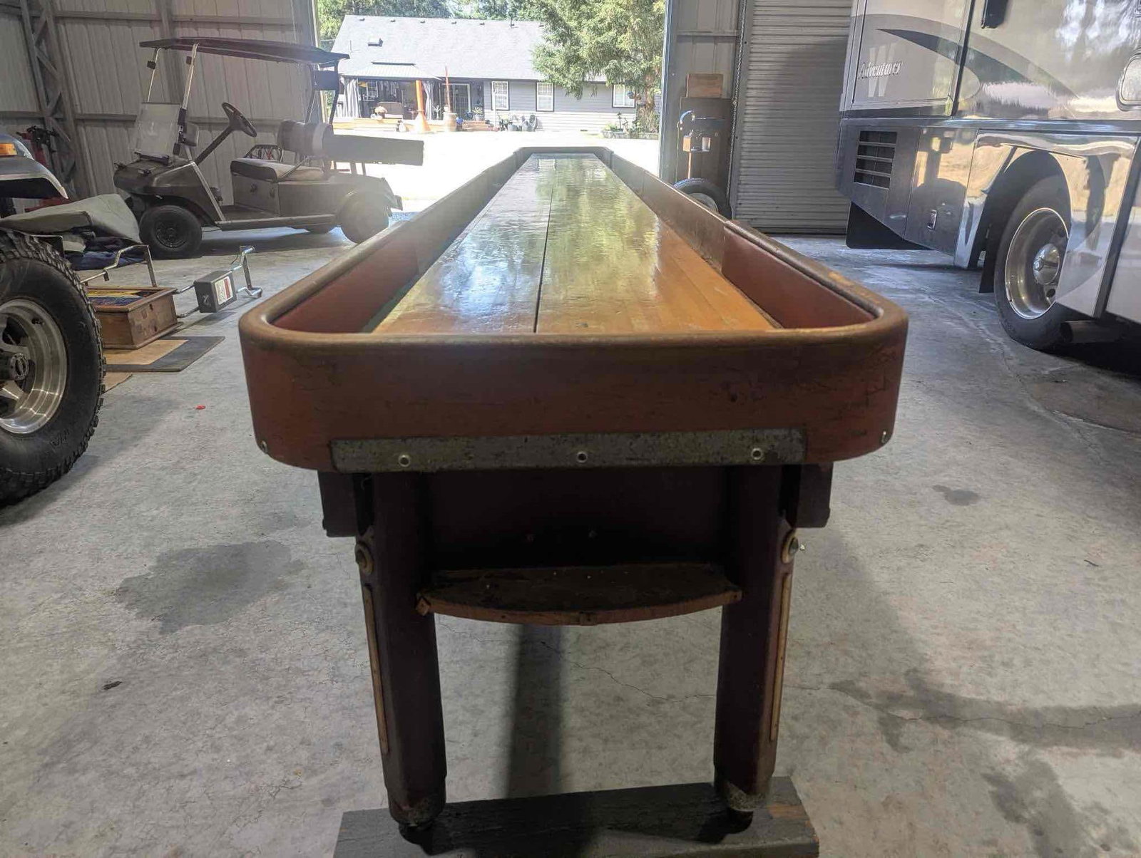 Vintage Mid century professional Tornamnet American C0. 22' Shuffle board table w/ score board - 14