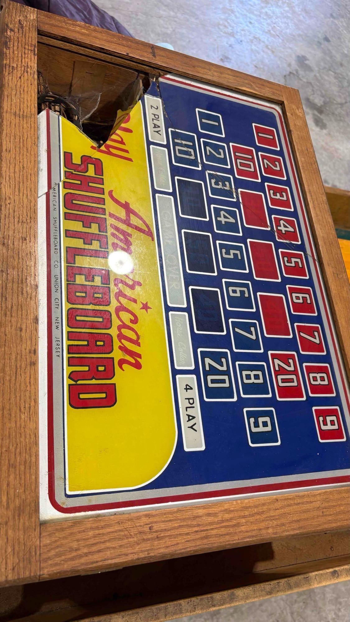 Vintage Mid century professional Tornamnet American C0. 22' Shuffle board table w/ score board - 15