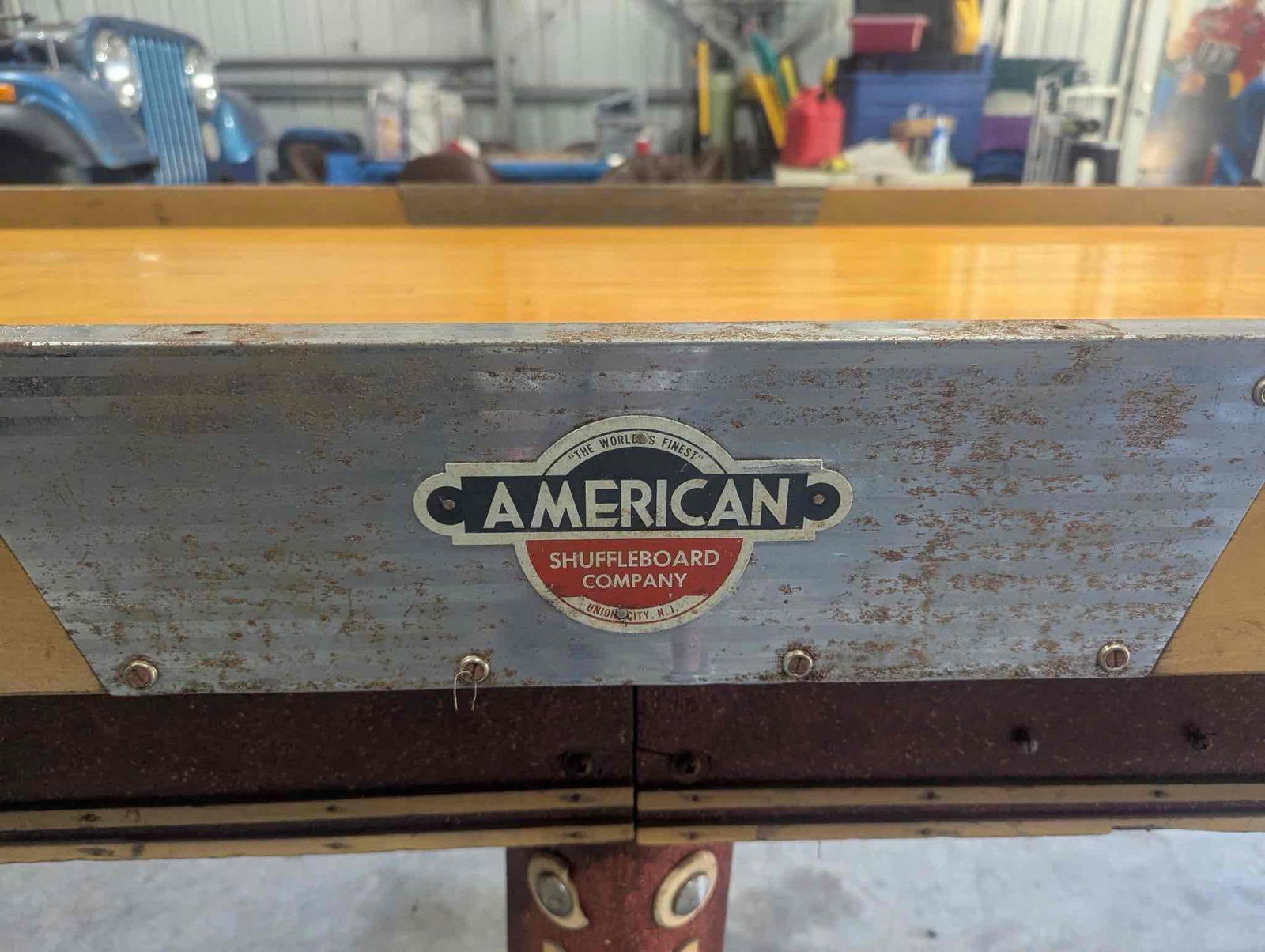 Vintage Mid century professional Tornamnet American C0. 22' Shuffle board table w/ score board - 2
