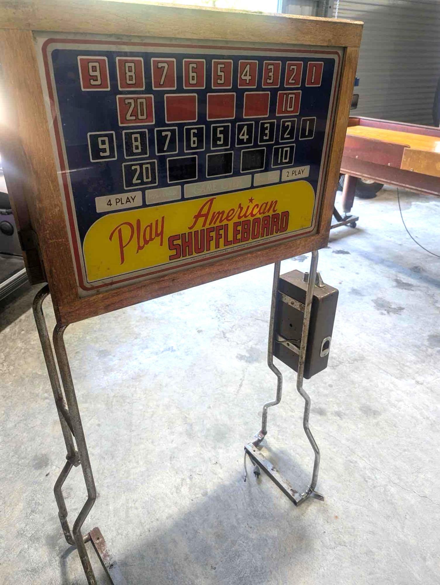 Vintage Mid century professional Tornamnet American C0. 22' Shuffle board table w/ score board - 6