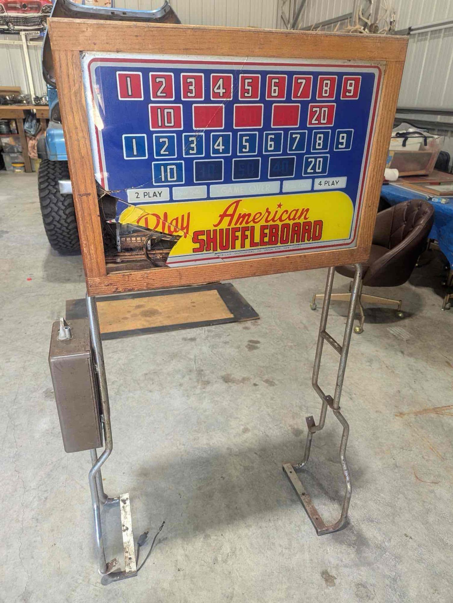 Vintage Mid century professional Tornamnet American C0. 22' Shuffle board table w/ score board - 7
