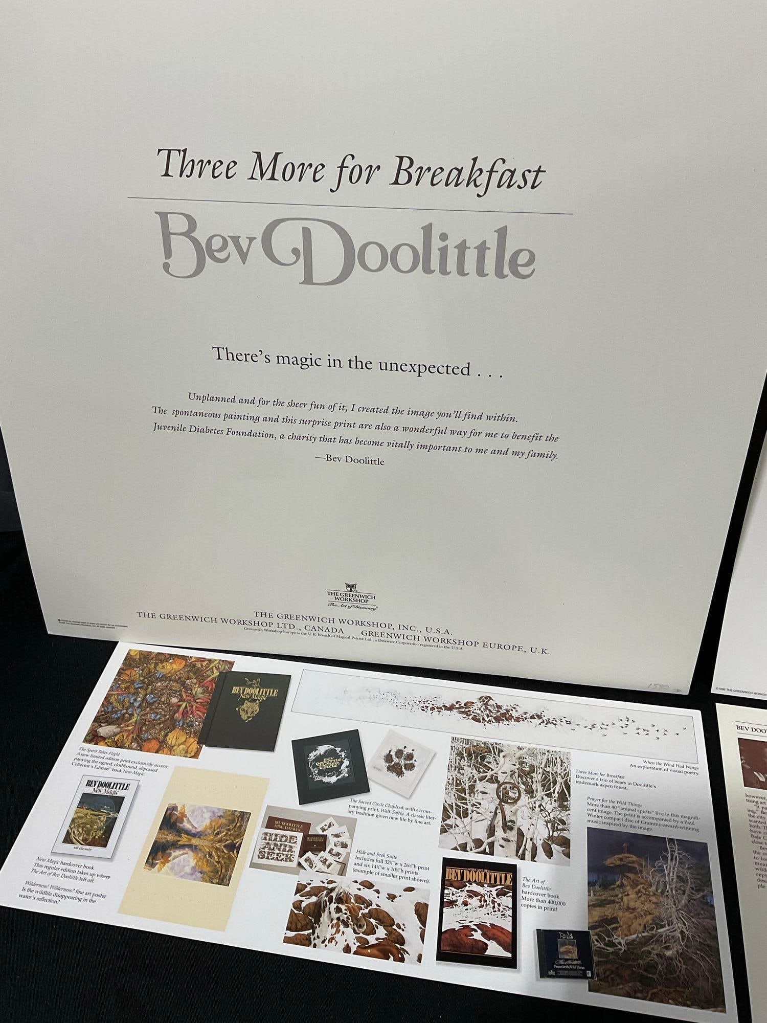 Unframed Signed & #d 1580/20000 Litho, titled Three More For Breakfast by Bev Doolittle, 20x20 w/... - 2