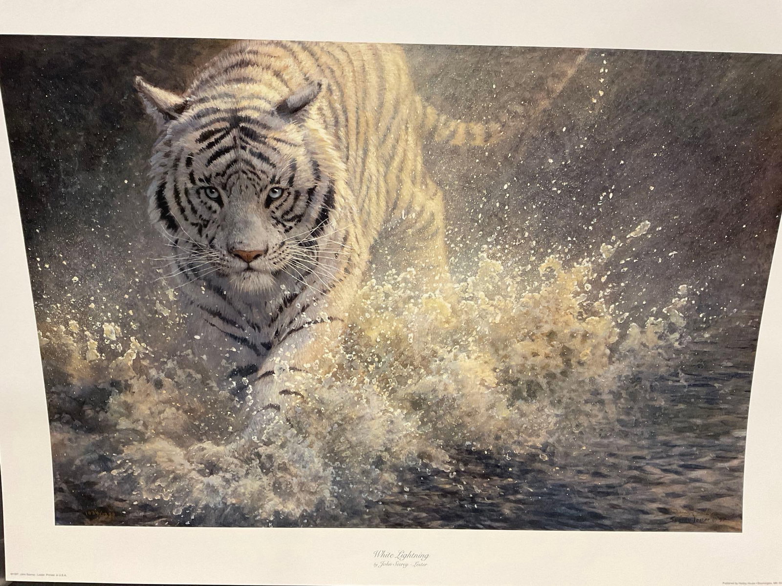 Unframed Signed & #d 1034/1250 Litho, titled White Lightning by John Seesey Lester 1997, 27x40 inch - 2