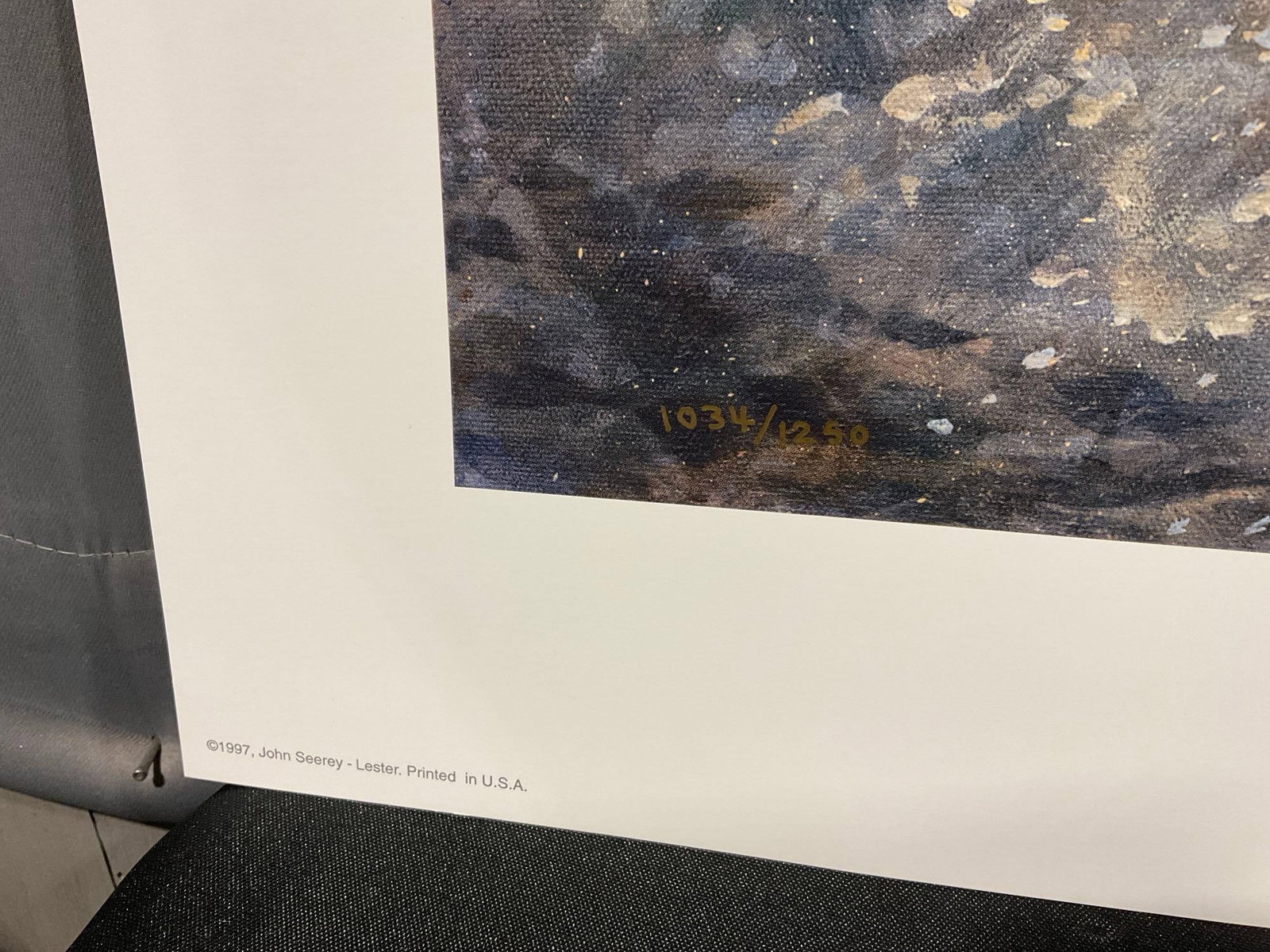 Unframed Signed & #d 1034/1250 Litho, titled White Lightning by John Seesey Lester 1997, 27x40 inch - 3