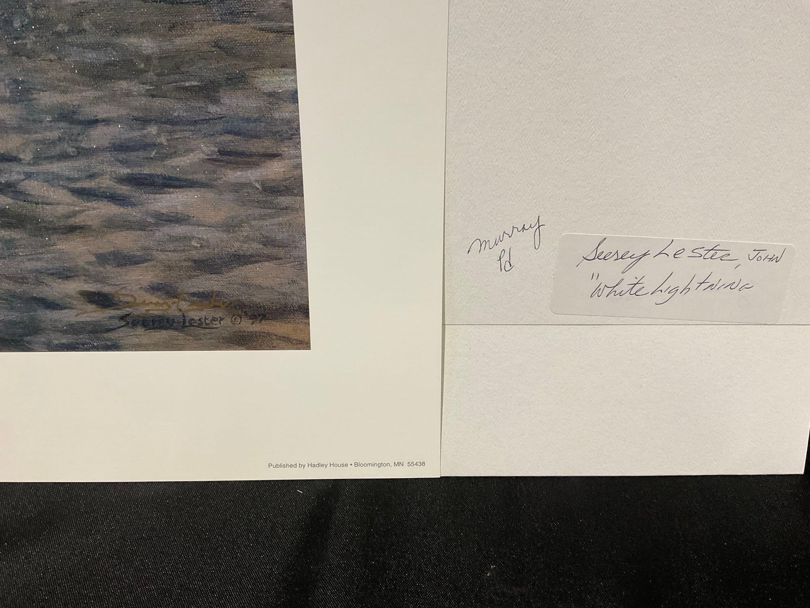 Unframed Signed & #d 1034/1250 Litho, titled White Lightning by John Seesey Lester 1997, 27x40 inch - 5