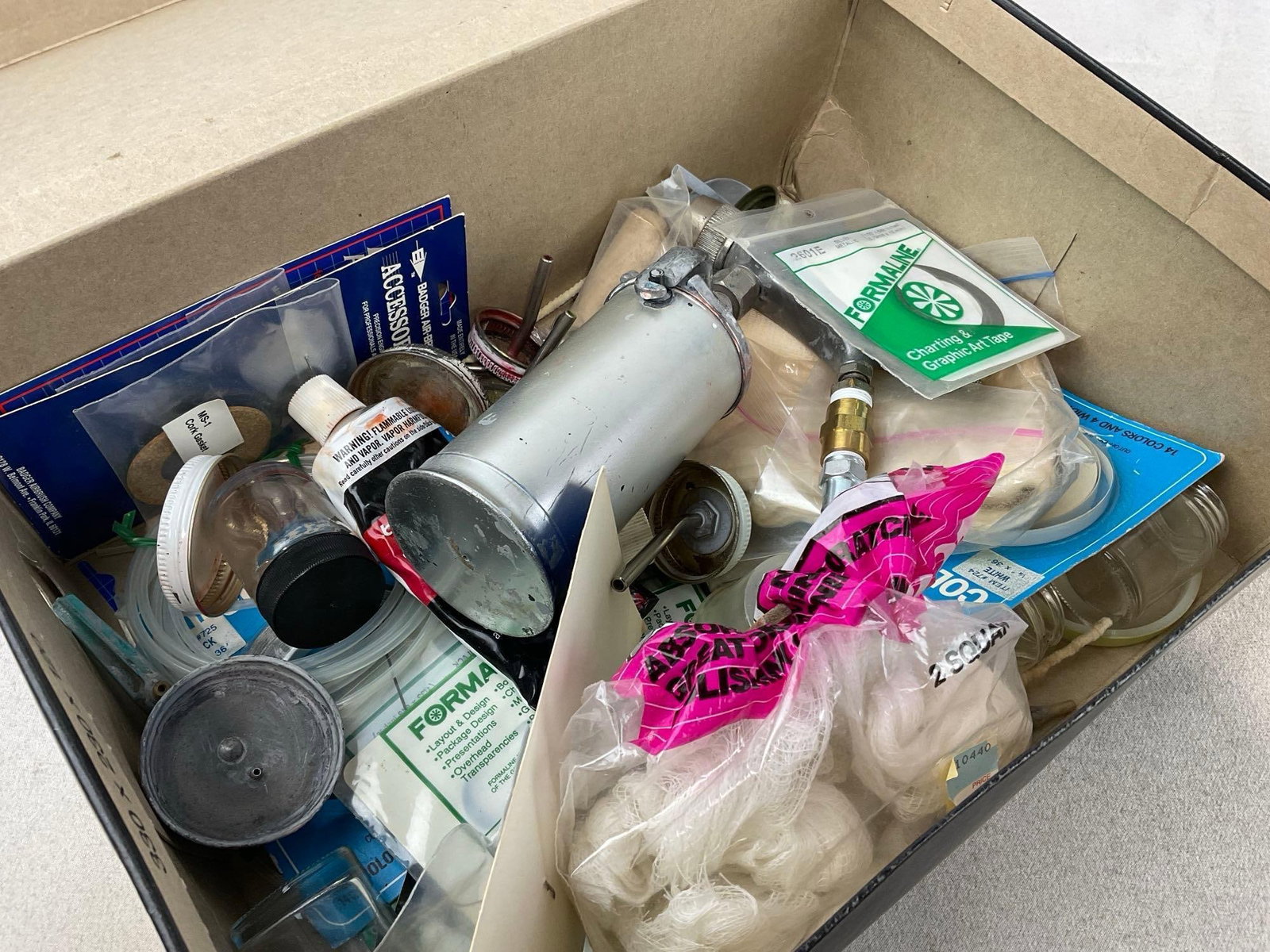Assorted Hobby Supplies, Paasche Airbrush set w/box, Soldering Irons, Hand Drills, Stencils & more - 7