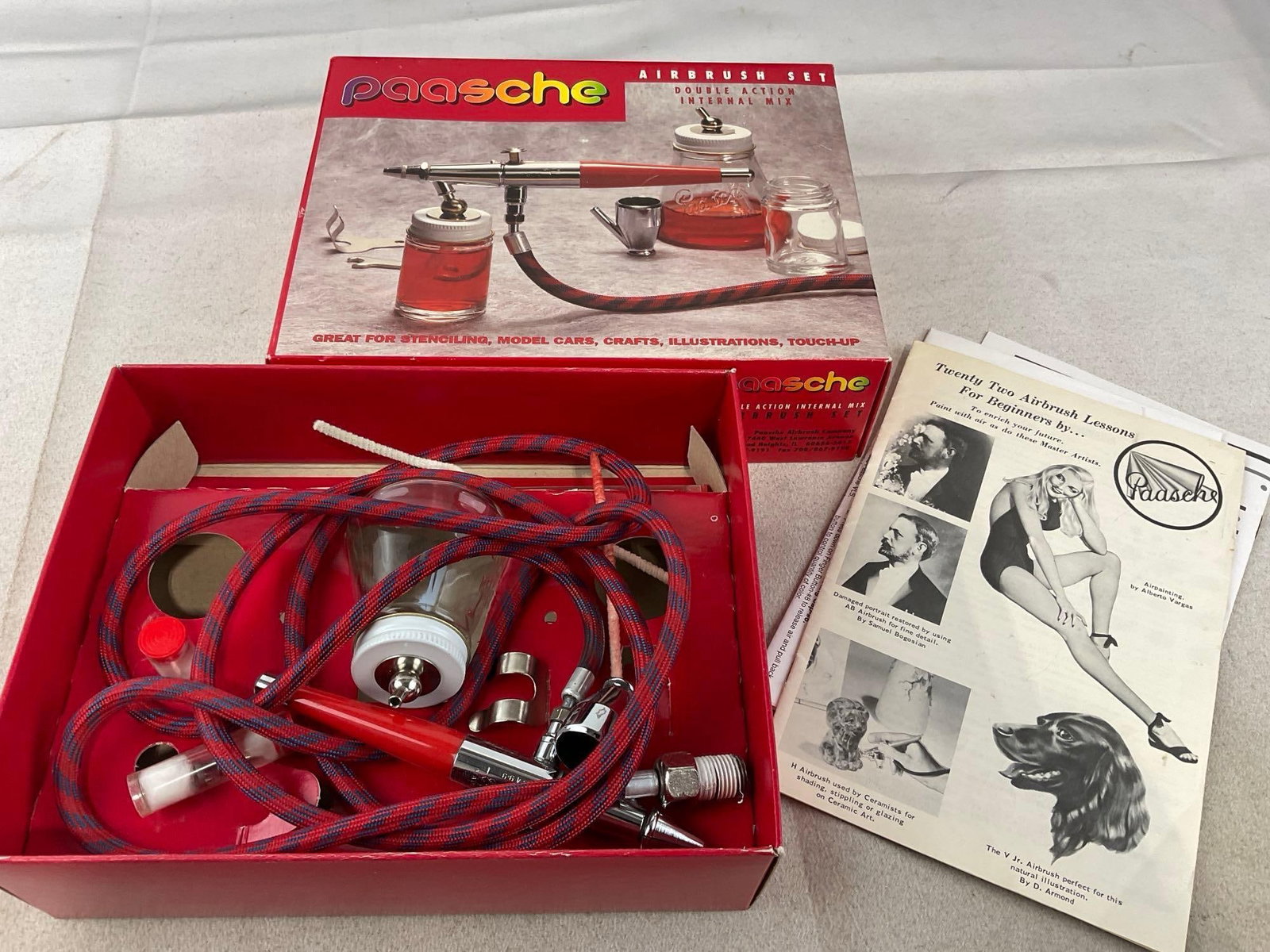 Assorted Hobby Supplies, Paasche Airbrush set w/box, Soldering Irons, Hand Drills, Stencils & more - 8