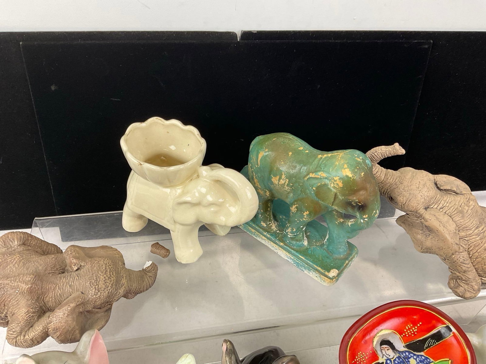15 Elephant Shaped Figures, Glazed Ceramic, GOP, Pink Elephants, Composite, & more - 4