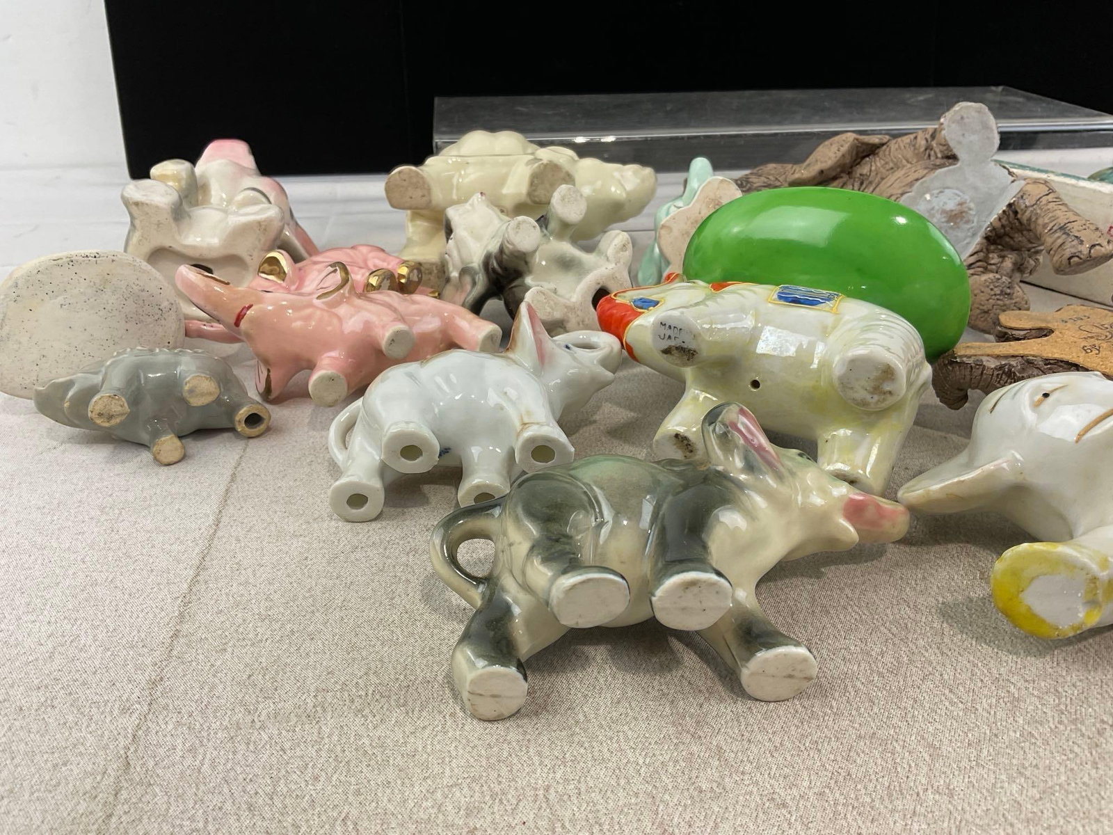15 Elephant Shaped Figures, Glazed Ceramic, GOP, Pink Elephants, Composite, & more - 7