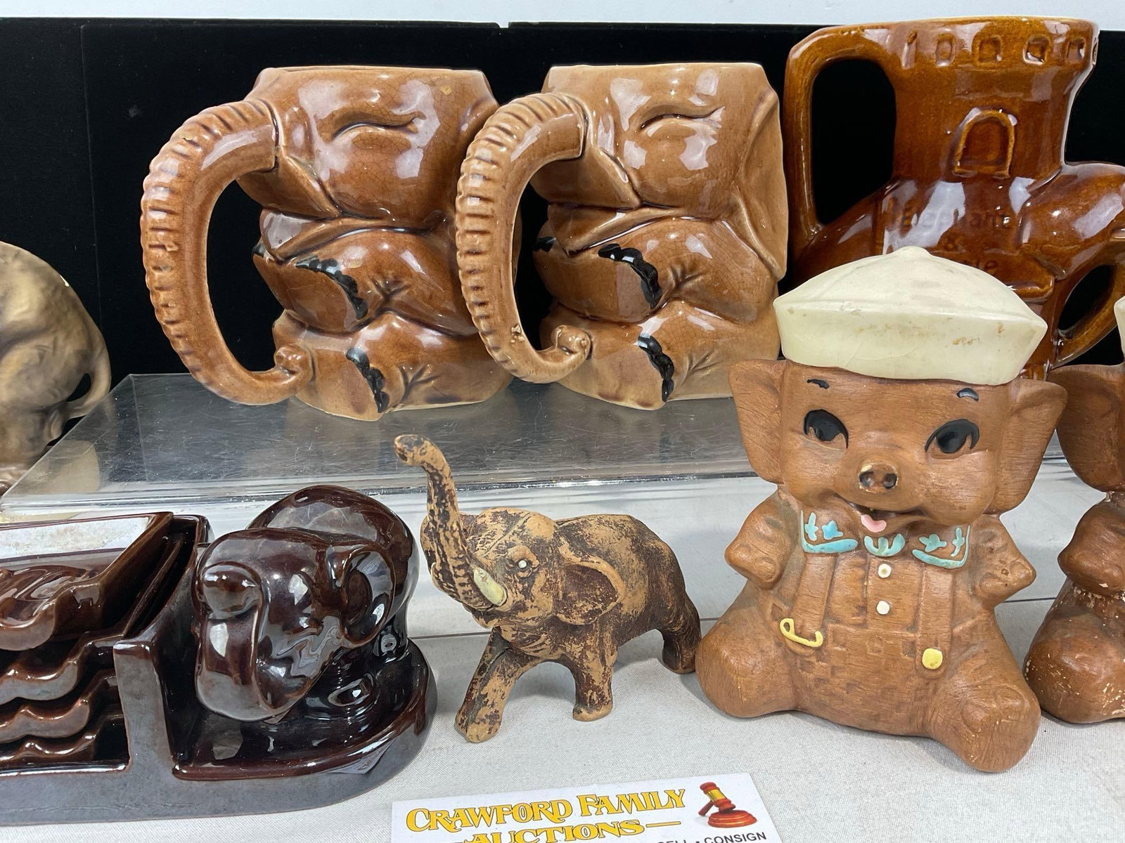 Elephant Shaped Glazed Ceramic Book Ends, Mugs, Salt & Pepper Shakers, Ashtrays, & more - 3