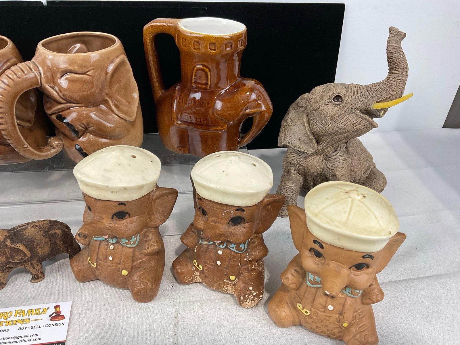 Elephant Shaped Glazed Ceramic Book Ends, Mugs, Salt & Pepper Shakers, Ashtrays, & more - 4