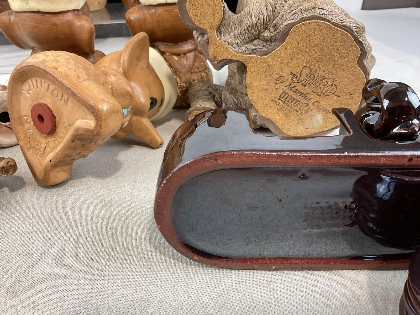 Elephant Shaped Glazed Ceramic Book Ends, Mugs, Salt & Pepper Shakers, Ashtrays, & more - 5
