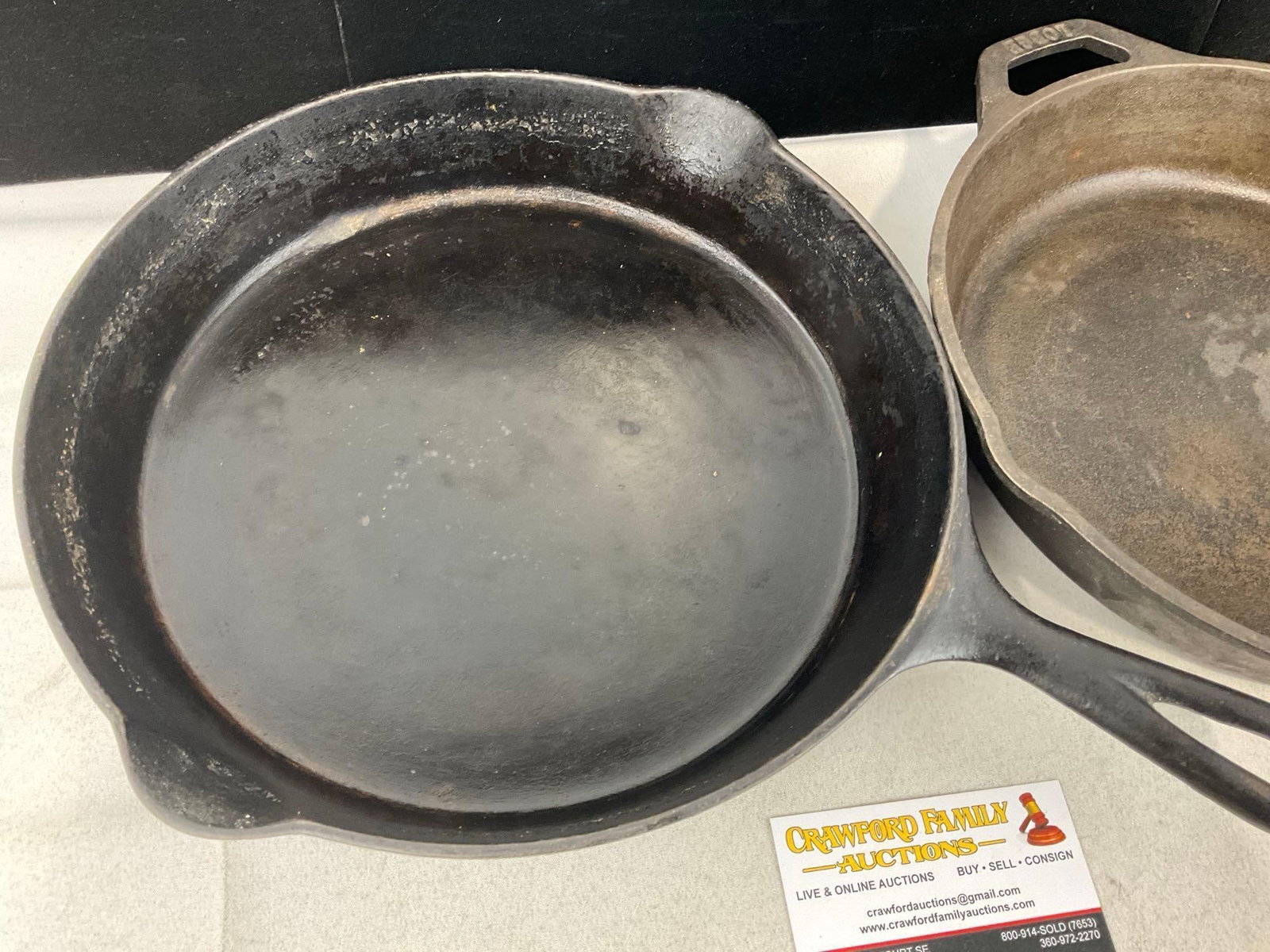 2 Cast Iron Pans, Lodge 8 inch Skillet & Antique Favorite Stove & Range Co. (Piqua, Ohio) Miami Pan - 2