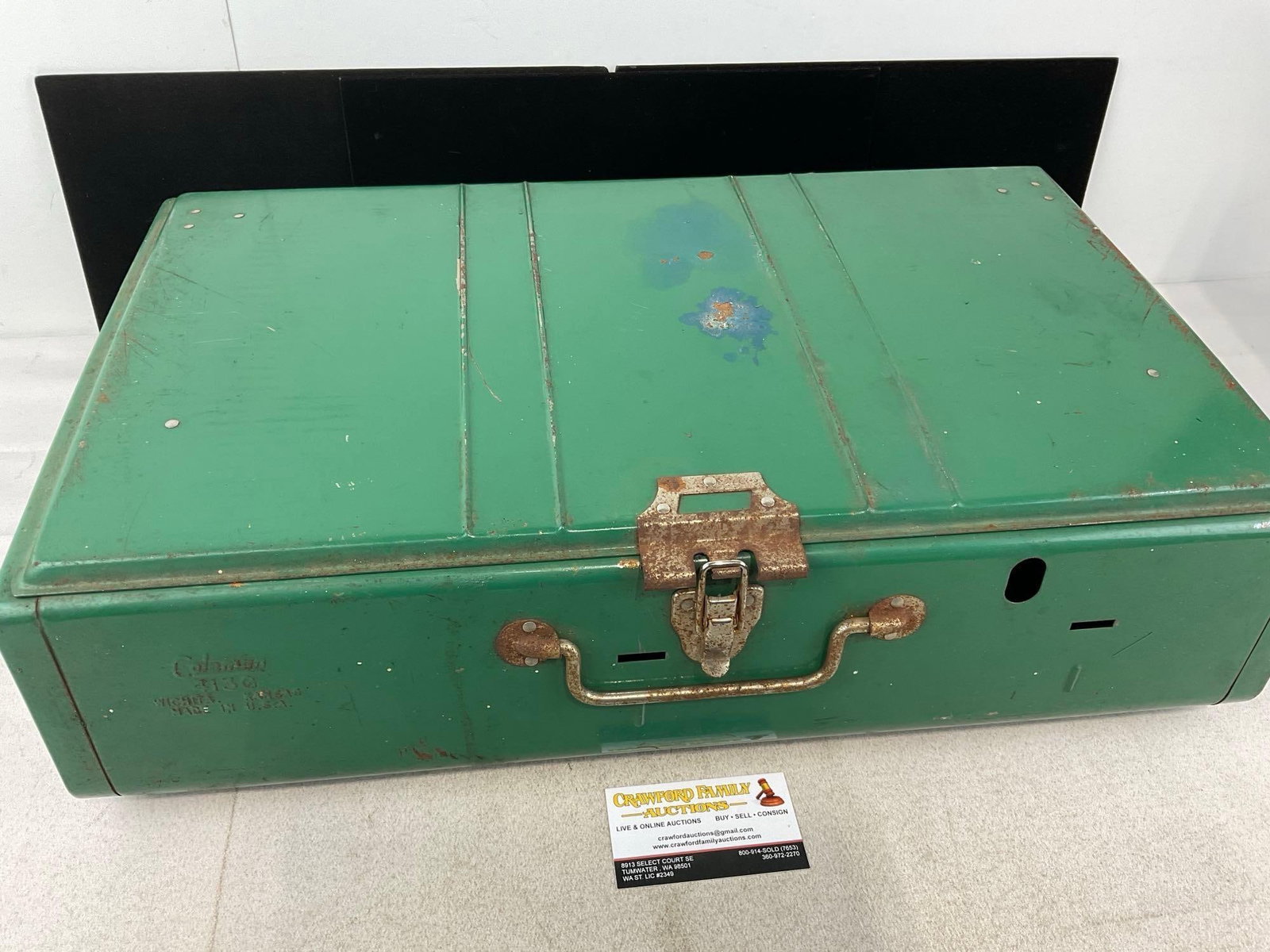 Vintage Coleman 413G Double Burner Camp Stove, white gas, 1950s-70s era, some finish wear - 5
