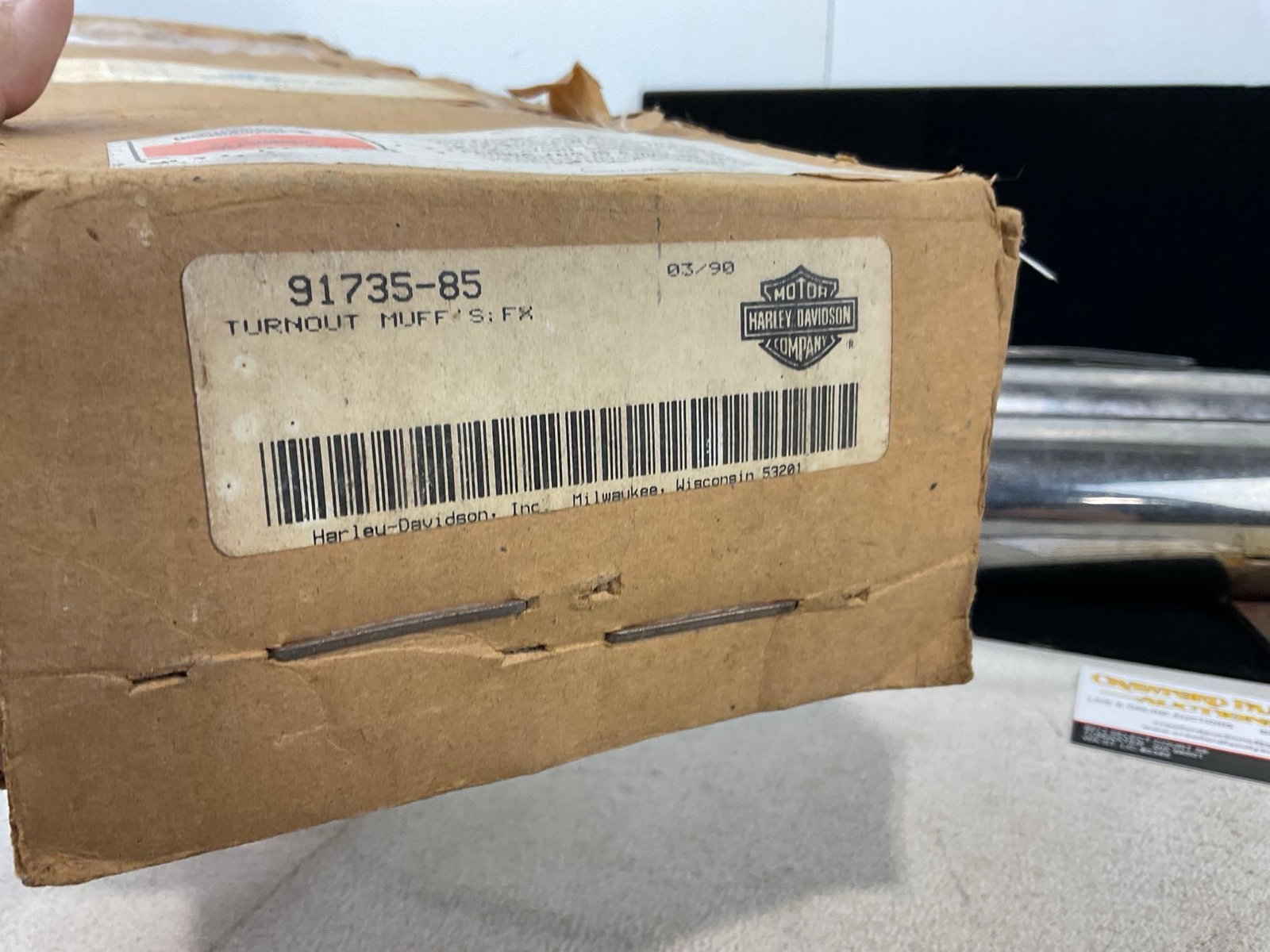Vintage Harley Davidson Turnout Muffler Kit, Used, looks to be in original box, model 91735-85 - 3