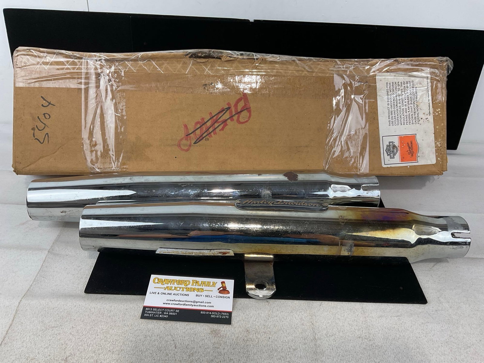 Vintage Harley Davidson Muffler Taper Kit, Used, looks to be in original box, model 80017-85: Similar to the last piece. Appears to be in fair to good shape, looks to be used, and some wear can be seen, some wear on the box as well.. The pieces in the box measures approx 4h x 22w x 7d inches. 